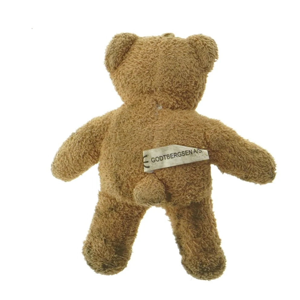 Tøjdyr bamse med dansk flag fra Godtbergsen (str. 12,5 cm)