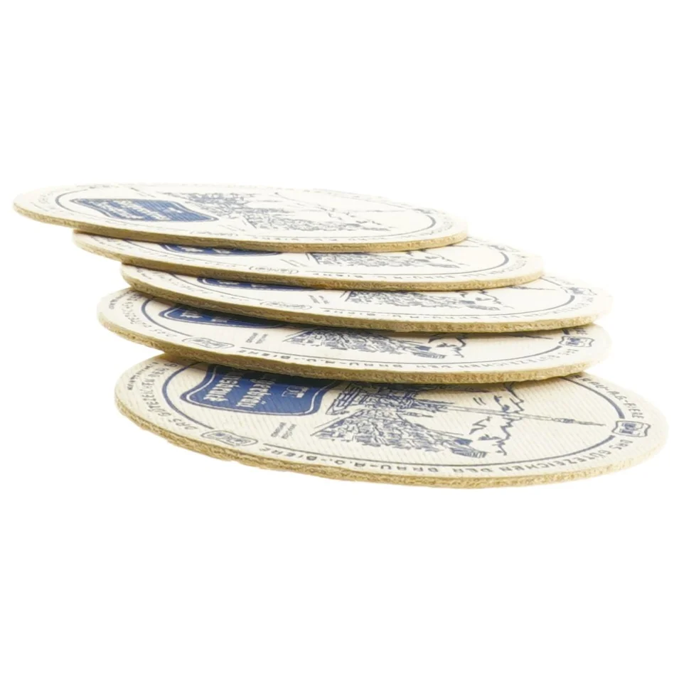 Vintage ølbrikker fra Burgerbrau Jnnsbrurk (str. Ø. 12 cm)