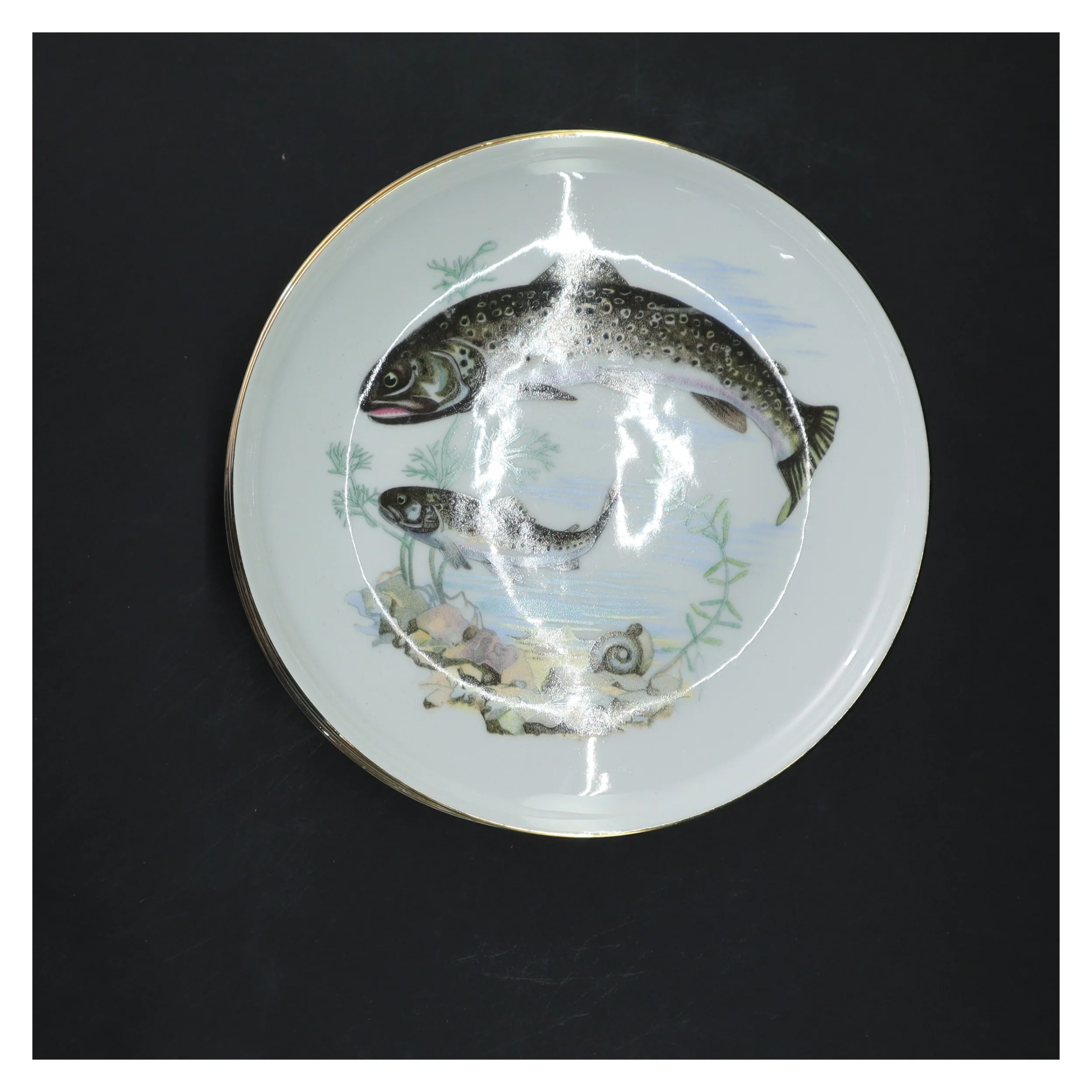 Spisetallerken med fiskemotiv fra Colditz (str. 5 styk, ø 17 cm)