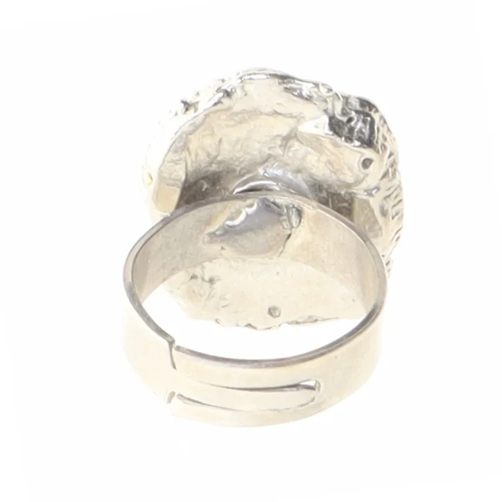 Sølv ring med grønne sten (str. 52 mm)