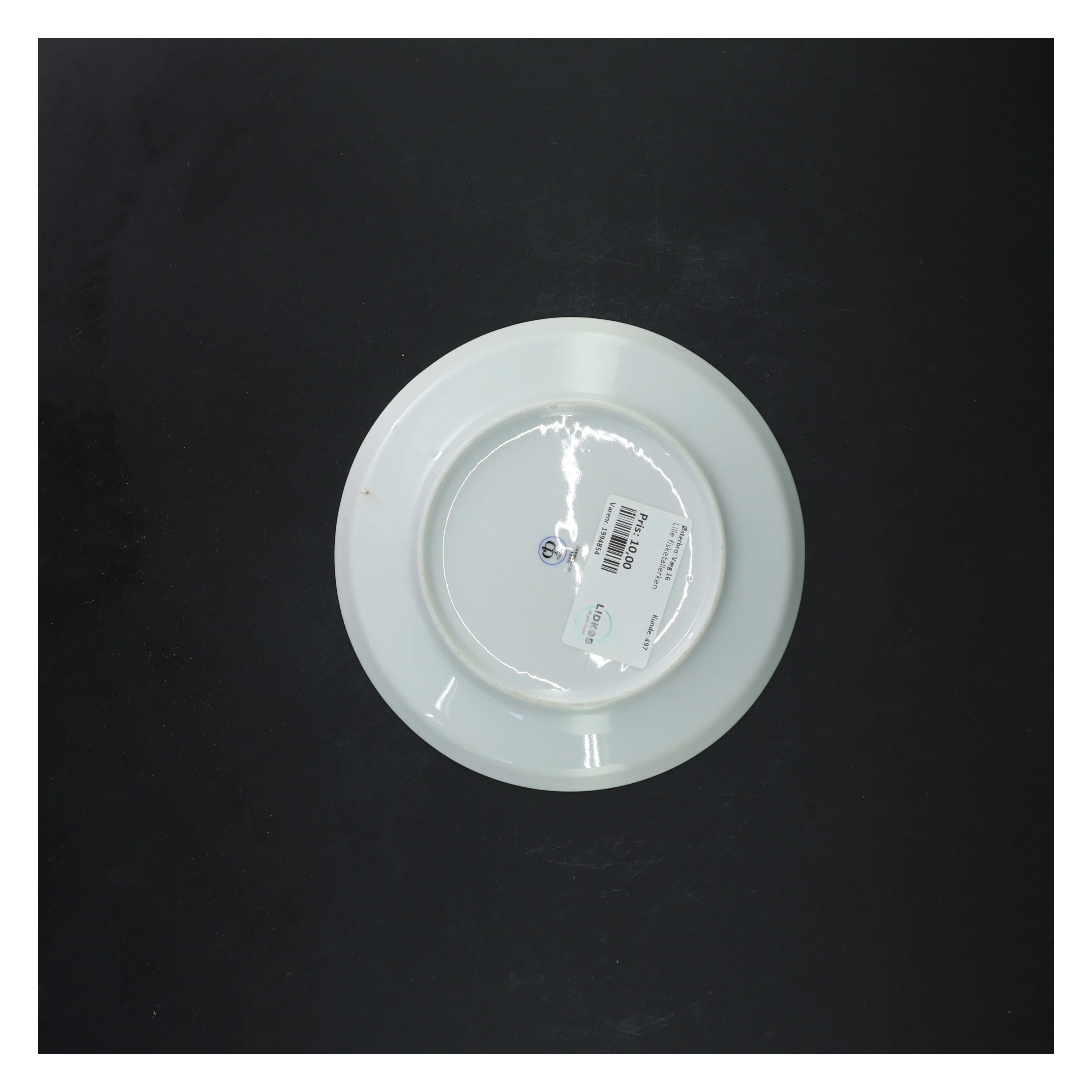 Fiske motiv porcelænstallerkener, sæt af 5 fra Colditz (str. 5 styk, ø 17 cm)