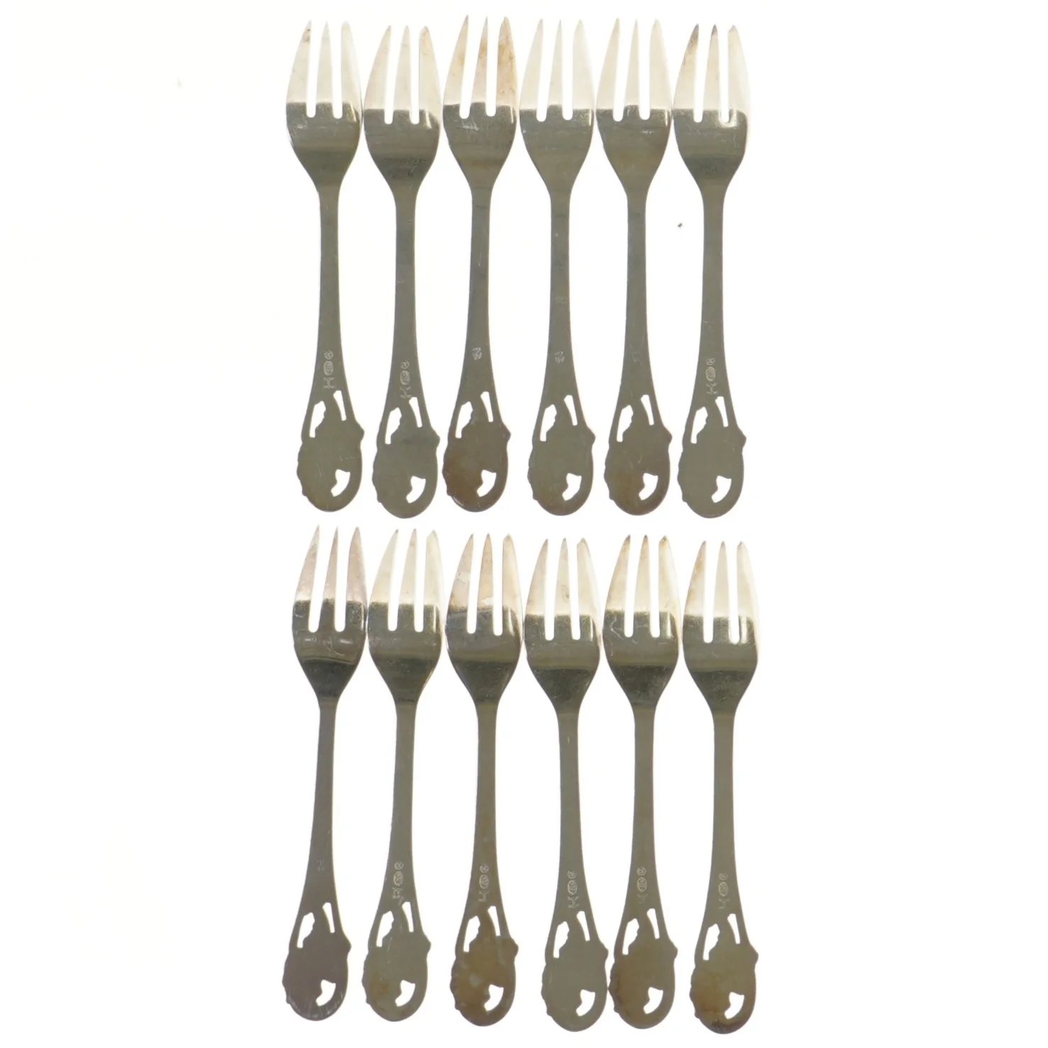 Sæt af 12 dessertgafler (str. 12 styk, 15 cm)