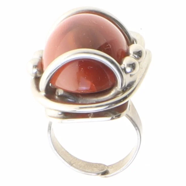 ring med rød sten (str. Ø 52 mm) fra Georg Jensen