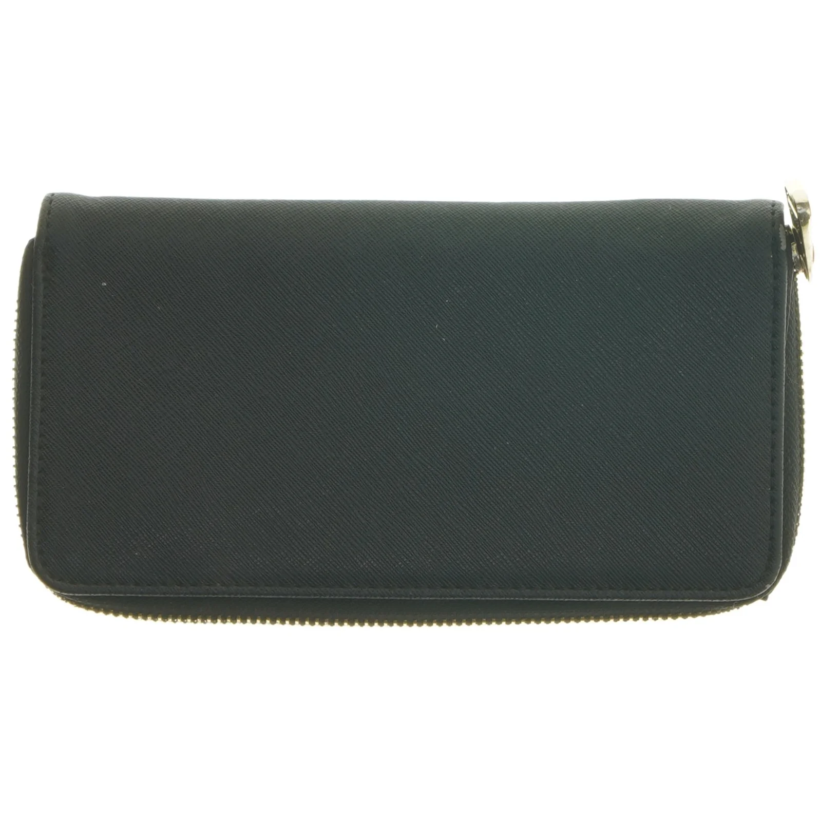 Sort læderpung med lynlås fra Mango (str. 20x11 cm)