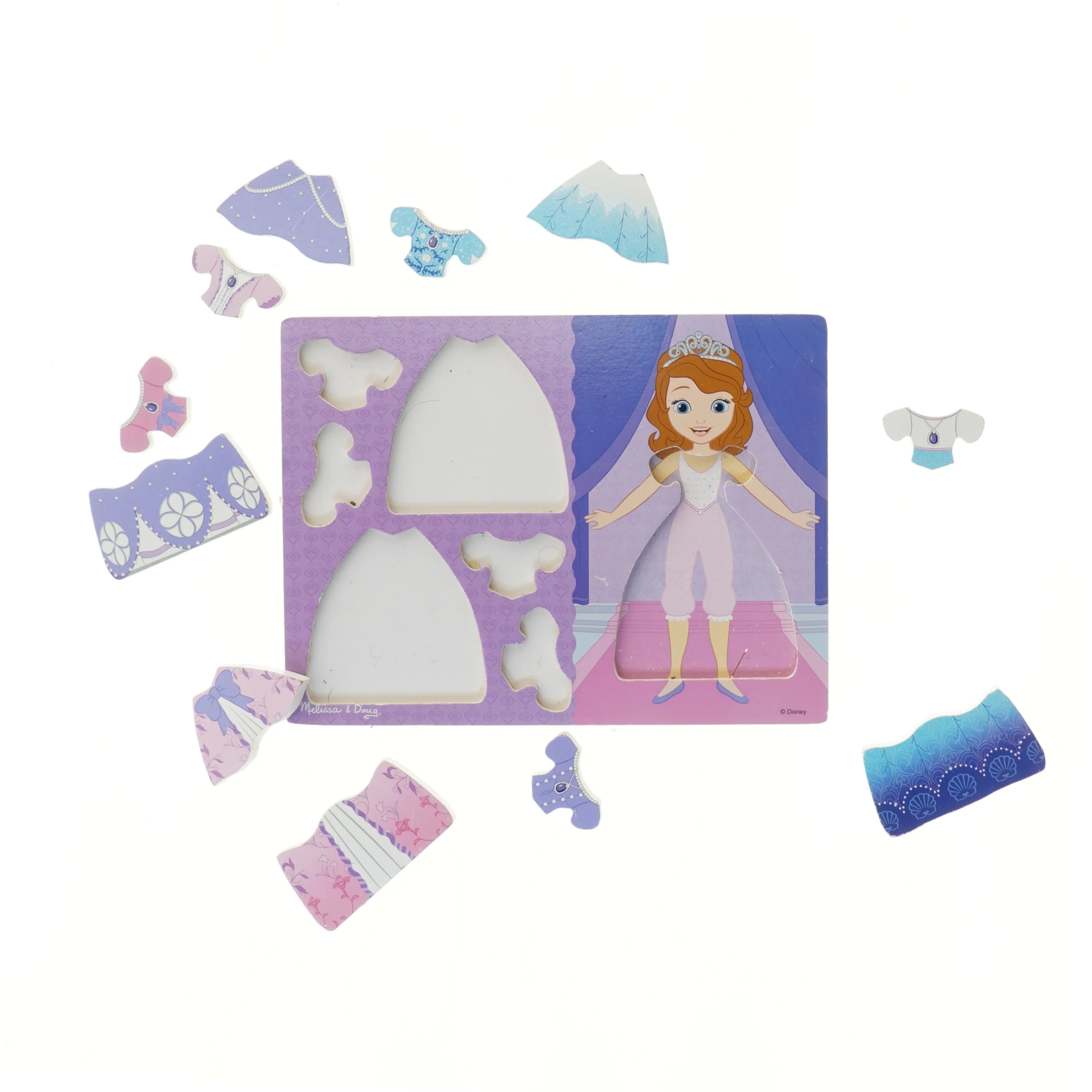 Disney prinsesse påklædningspuzzle fra Melissa & Doug (str. 30x22,5 cm)
