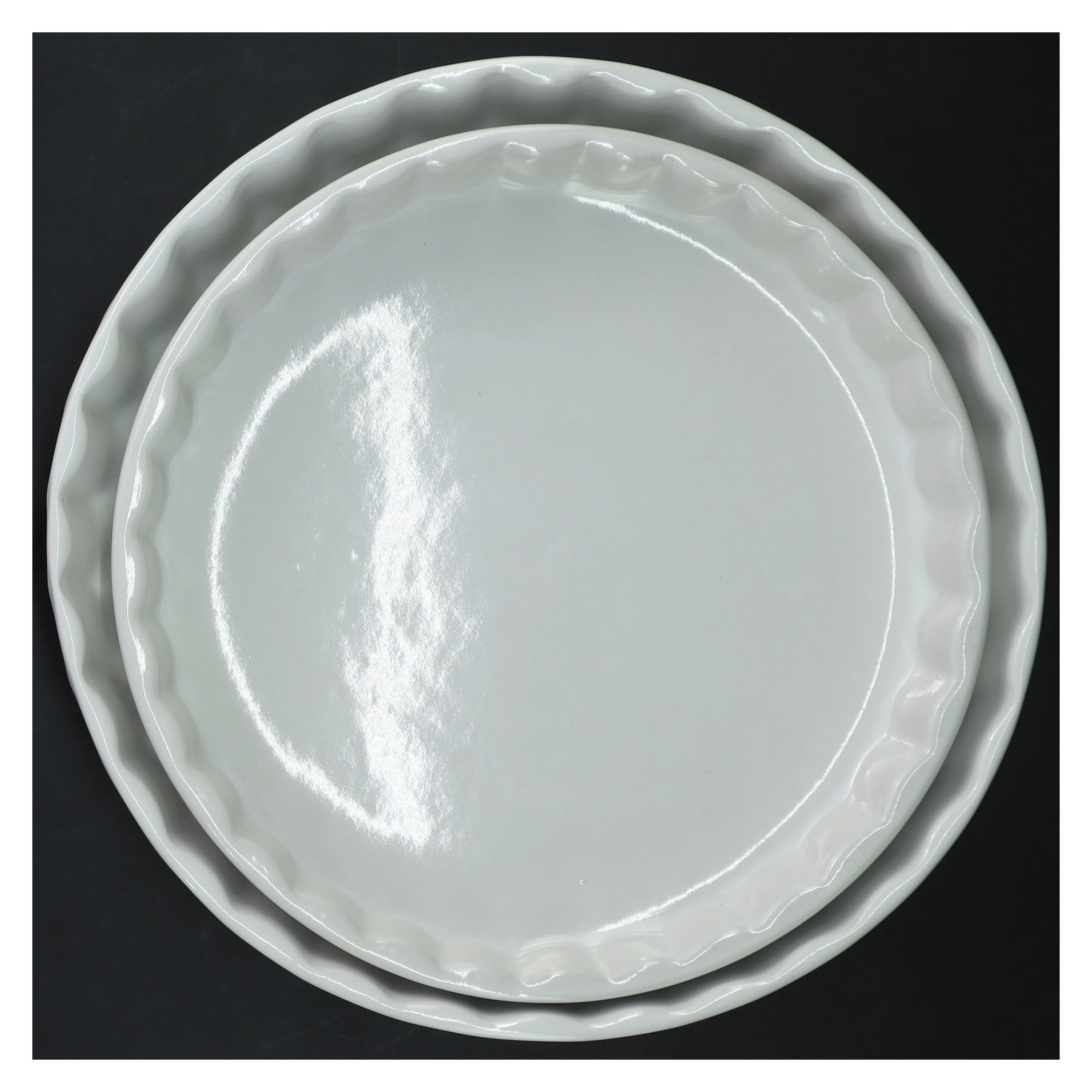 Keramiske tærtefade, 2 stk (str. 2 stk Ø 25,5 & 22,5 cm)