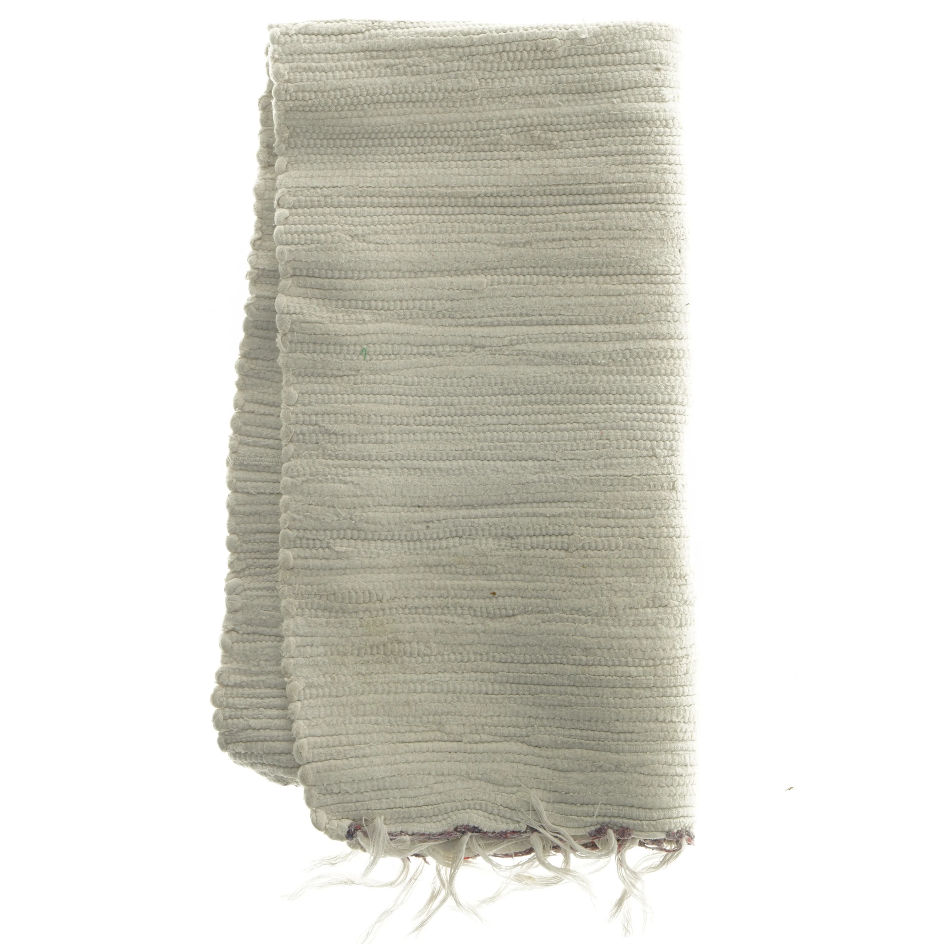 Lille kludetæppe med frynser (str. 42x80 cm)