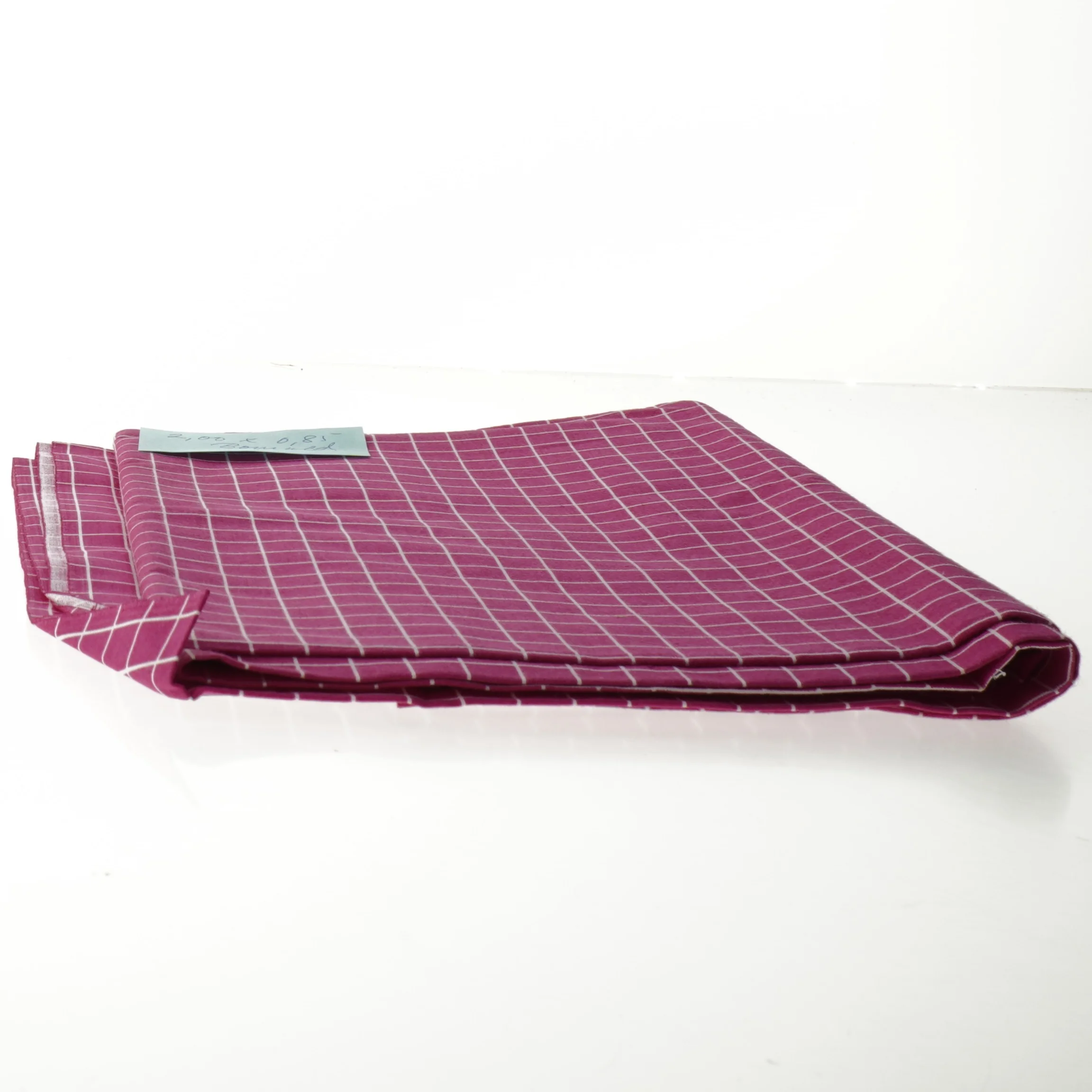 Lyserød- og hvidternet bomuld (str. 200 x 85 cm)