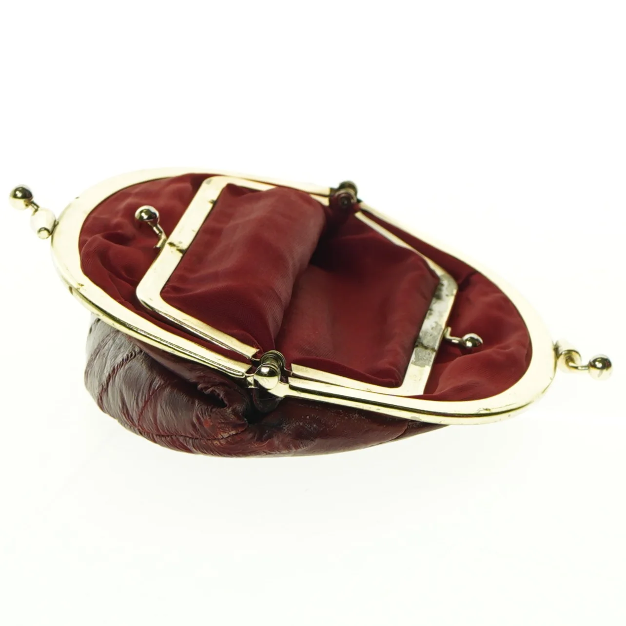 Vintage pung i skind (str. 17 x 14 cm)