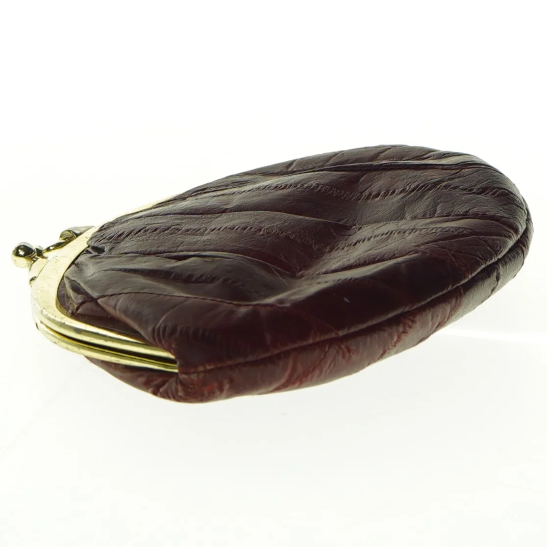 Vintage pung i skind (str. 17 x 14 cm)