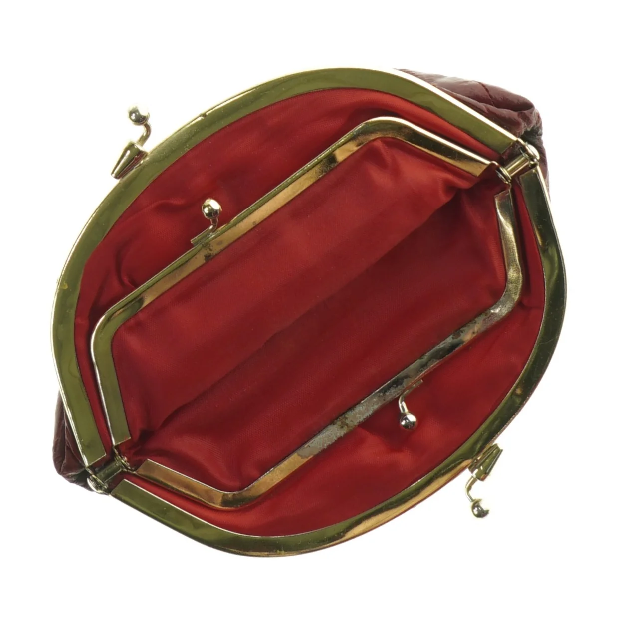 Vintage pung i skind (str. 17 x 14 cm)