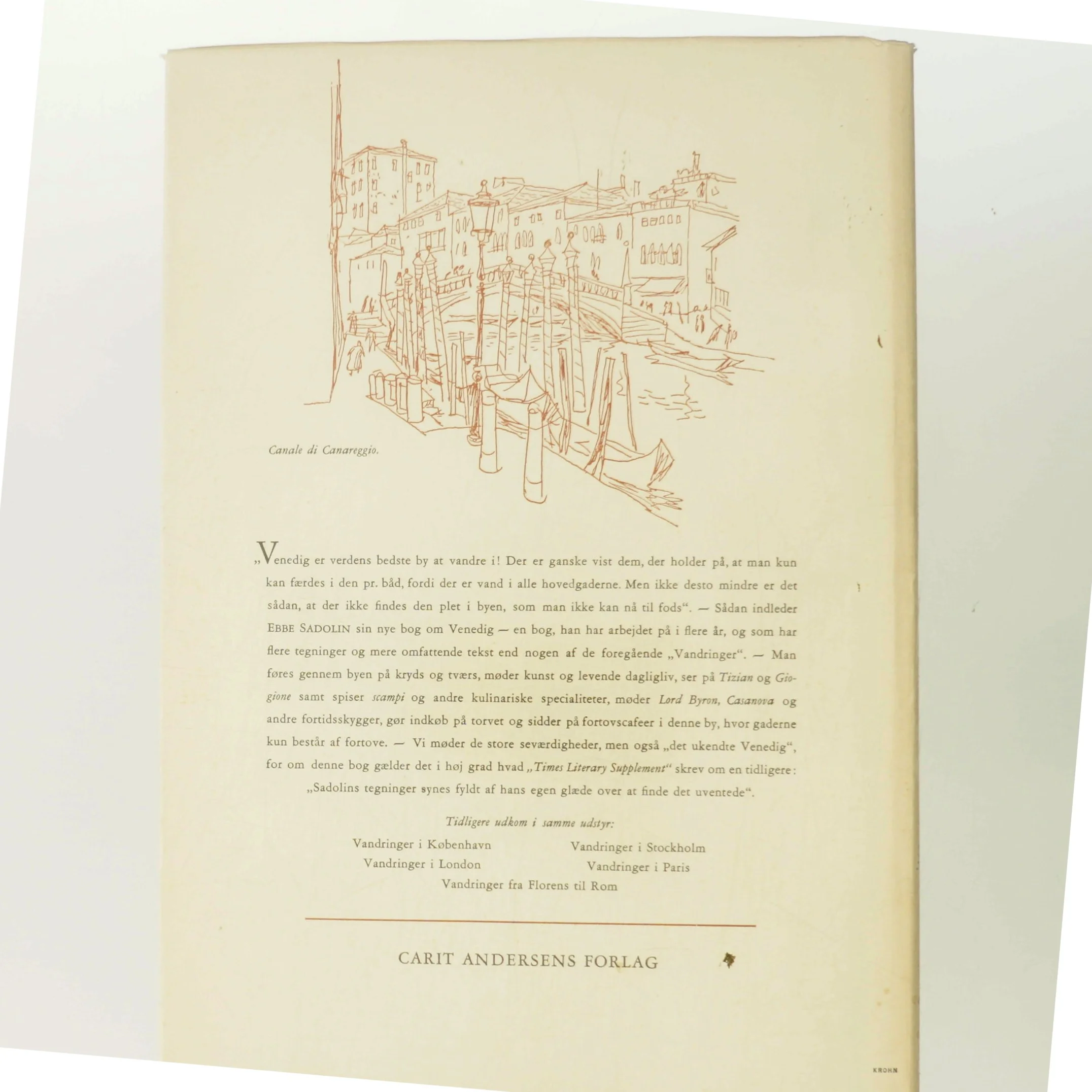Vandringer i Venedig af Ebbe Sadolin (Bog)