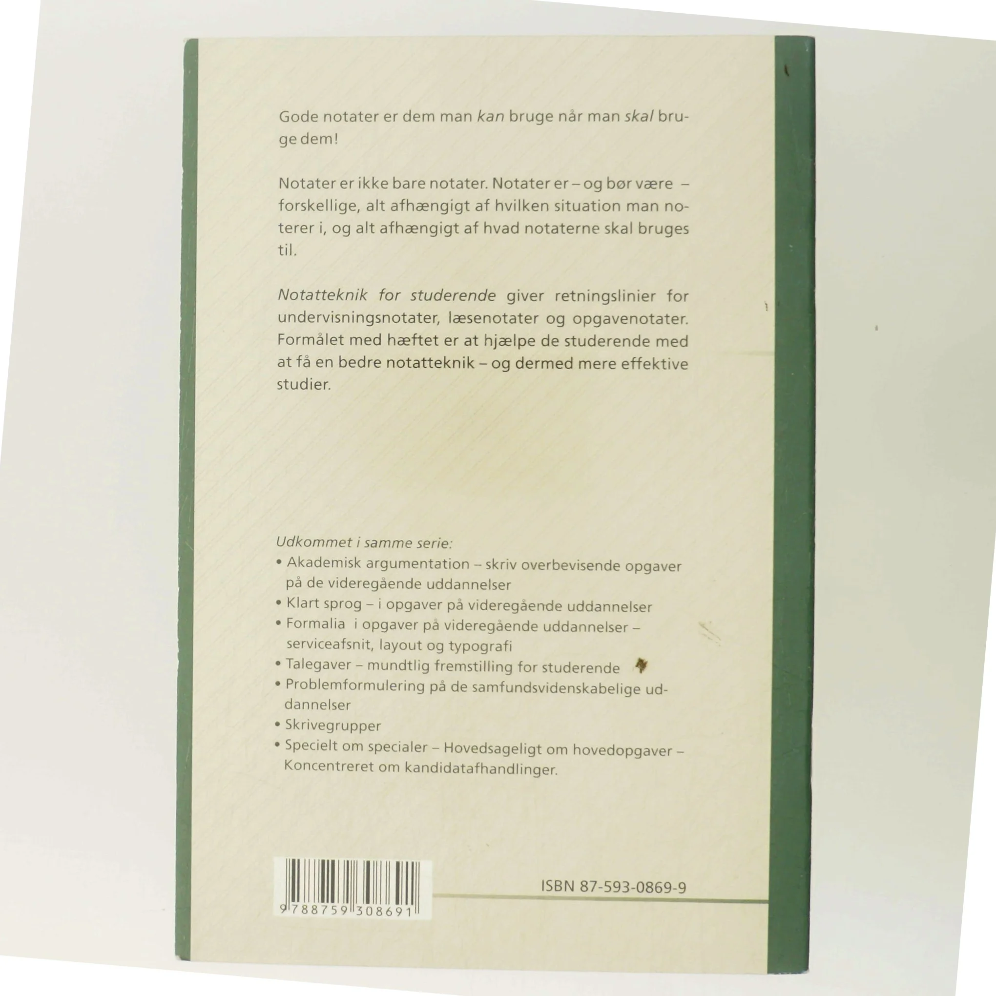 Notatteknik for studerende : lyt, læs - notér - og skriv af Peter Stray Jørgensen (Bog)