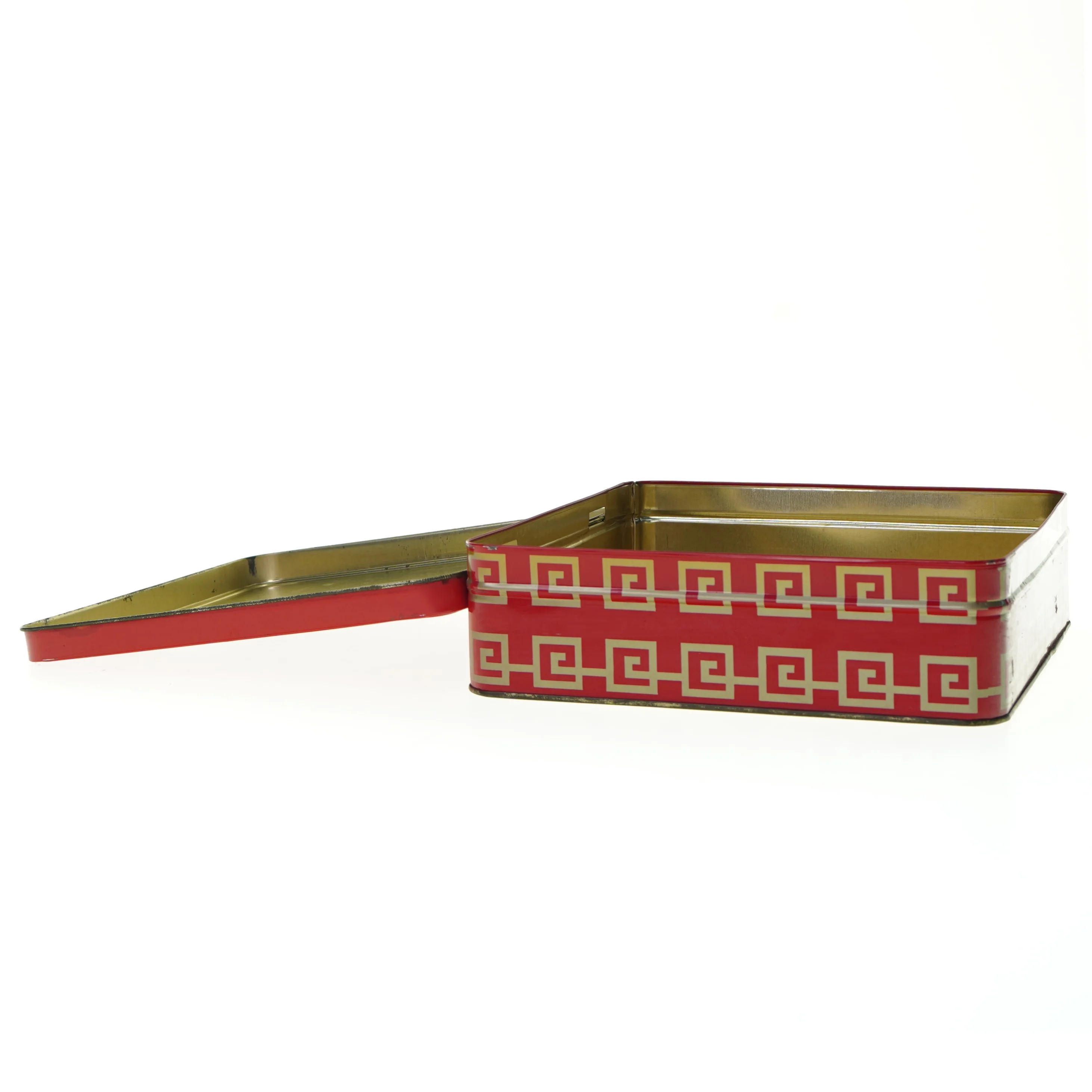 blikdåse med asiatisk motiv (str. 22 x 23 cm)