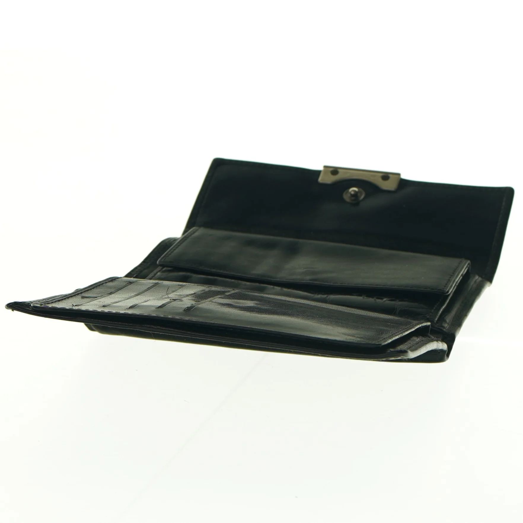 Sort læderpung fra Adax (str. 15 x 10 cm)