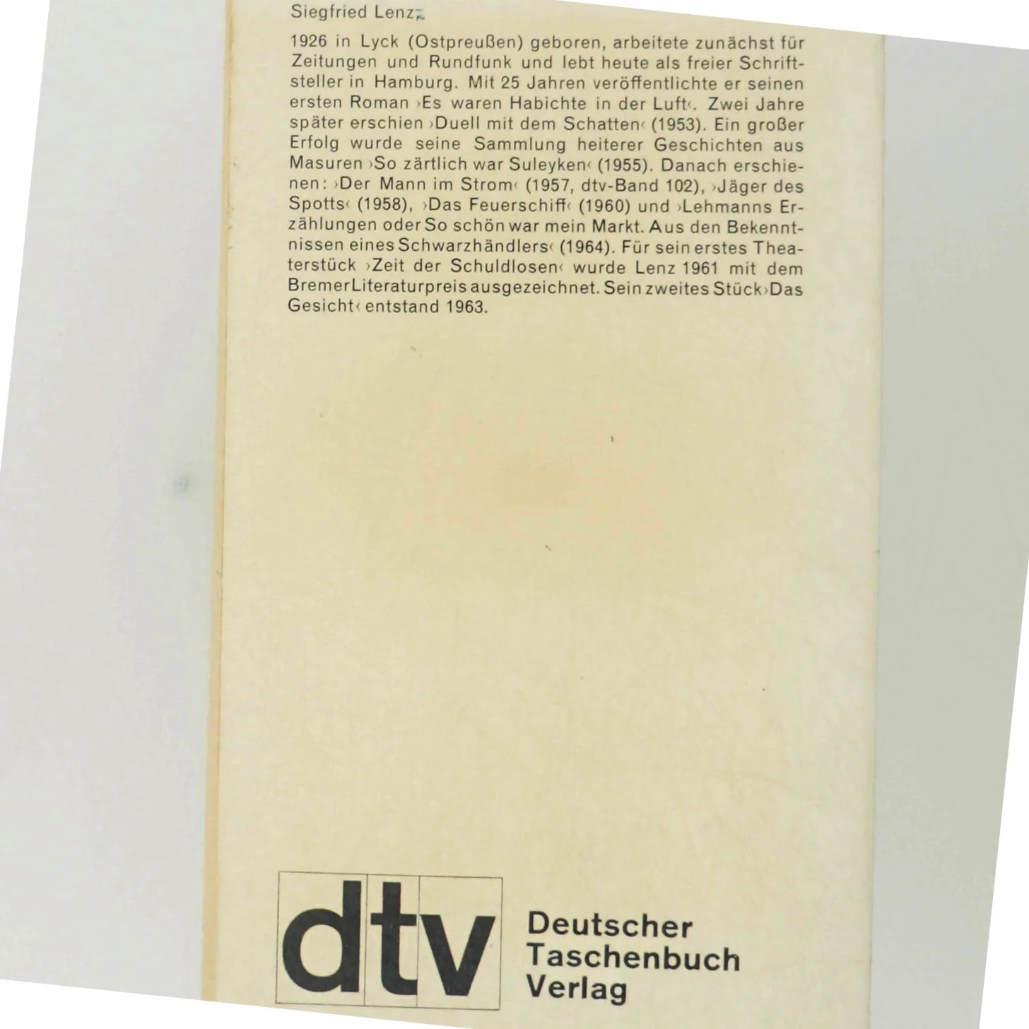 Siegfried Lenz: Brot und Spiele fra Deutscher Taschenbuch Verlag