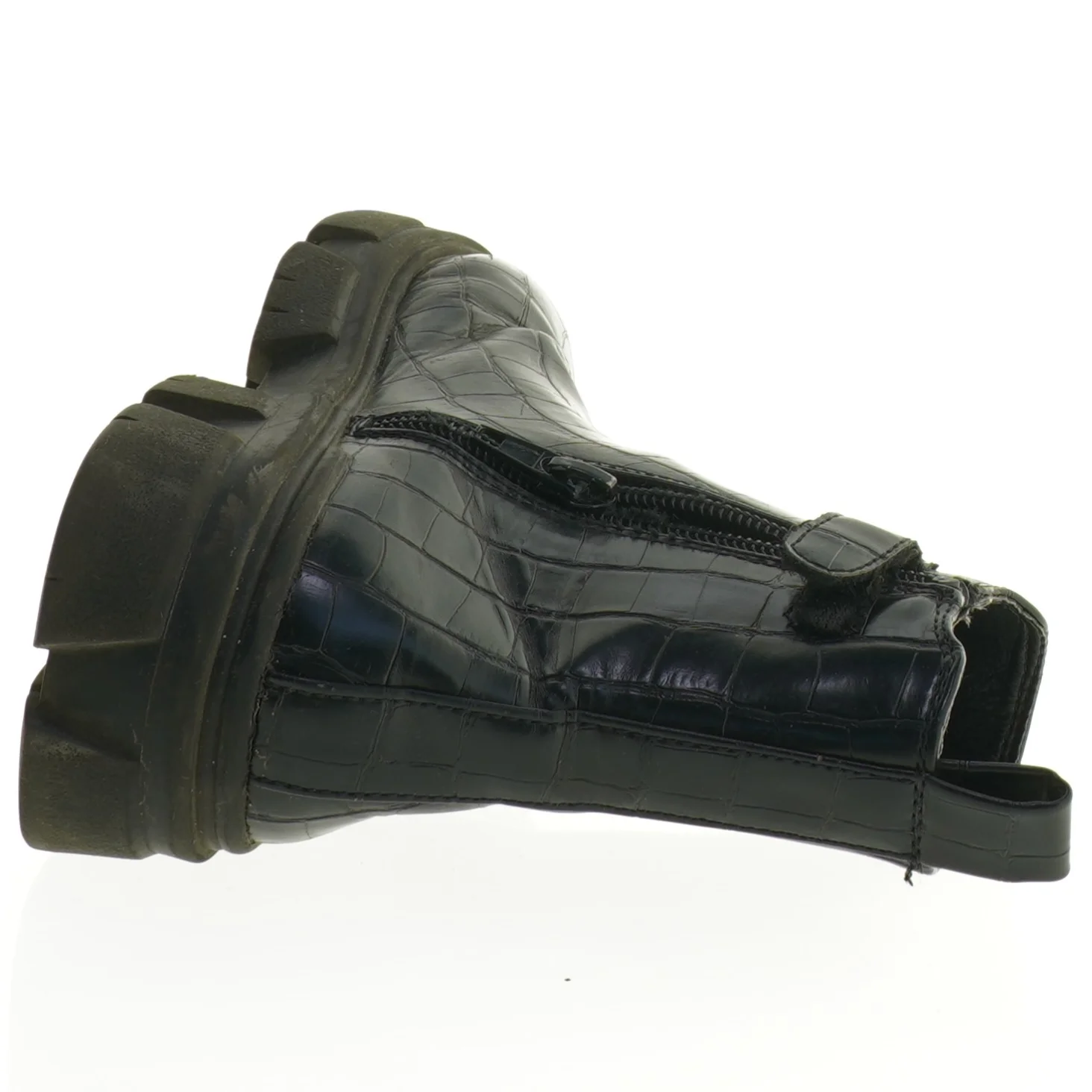 Sorte krokodilleprægede støvler (str. 32)