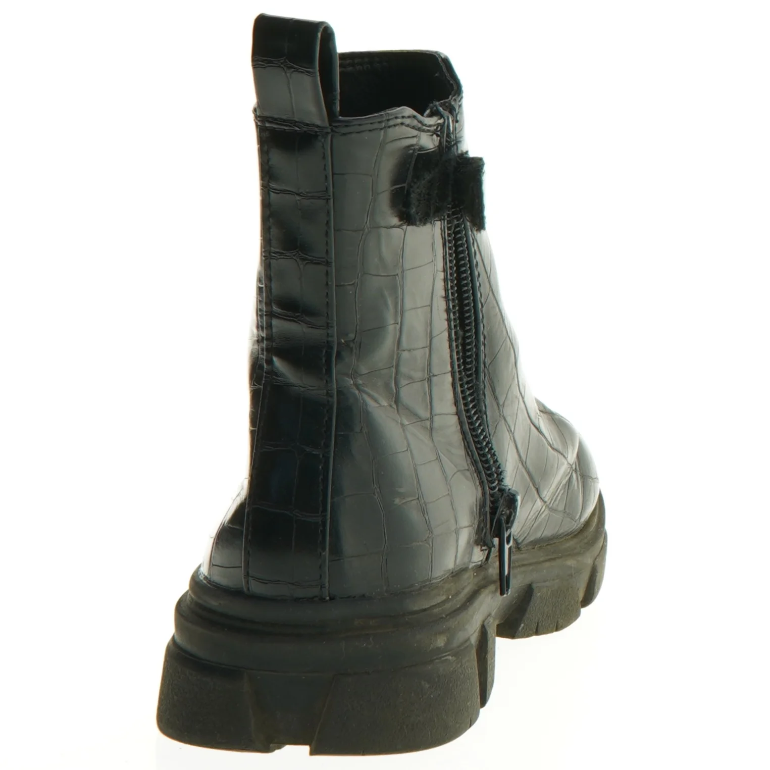 Sorte krokodilleprægede støvler (str. 32)