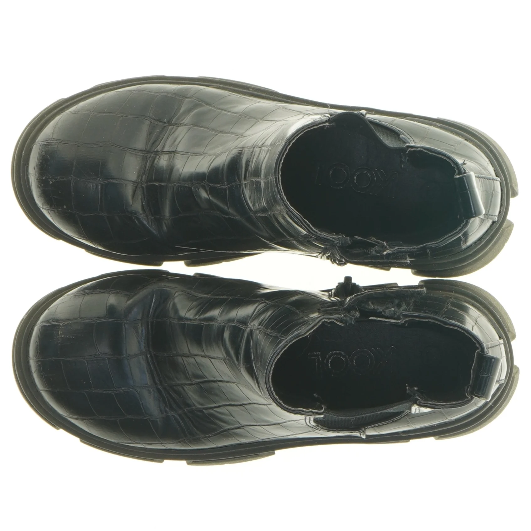 Sorte krokodilleprægede støvler (str. 32)