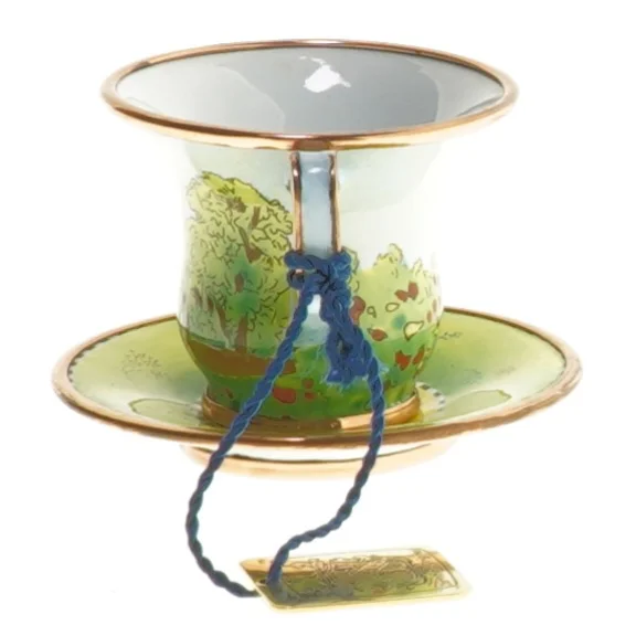 Charlotte di Vita Miniature Tekop og Tallerken Samlerobjekt (str. 6 & 4 cm)