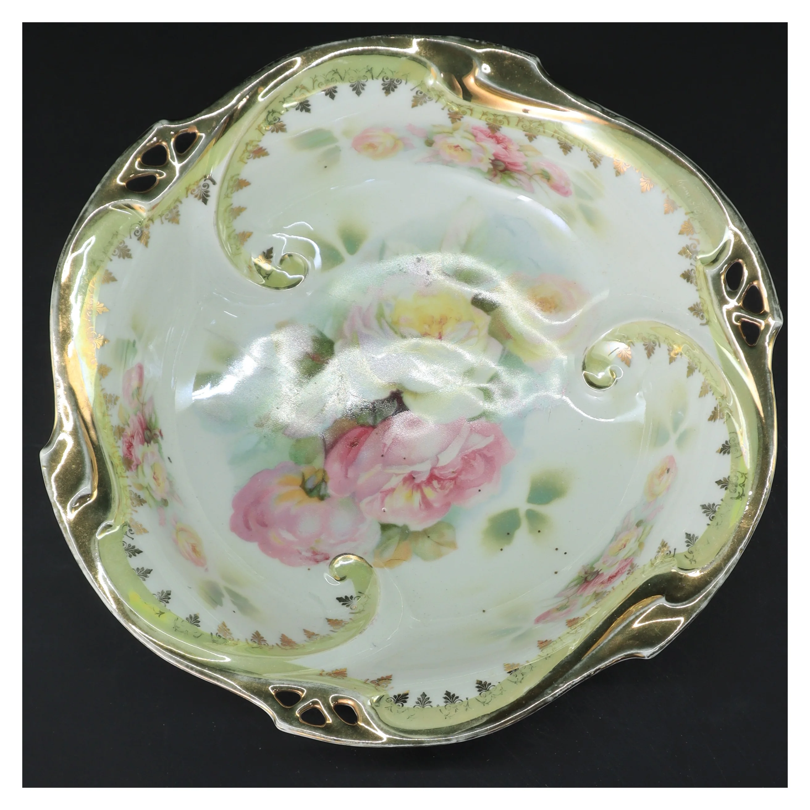 Dekorativ skål med blomsterdesign (str. Ø 24 cm)