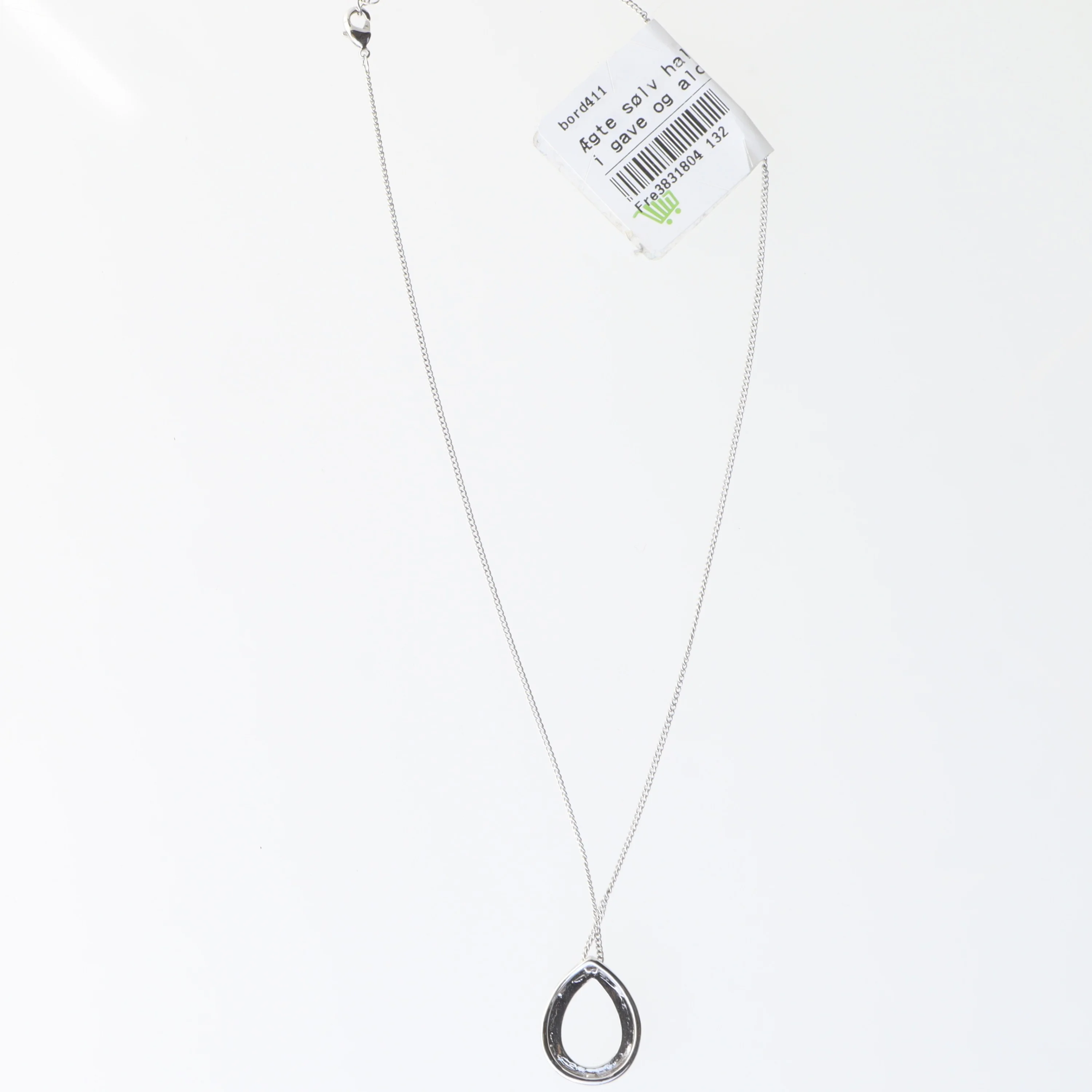 Halskæde med dråbeformet vedhæng (str. 50 cm)