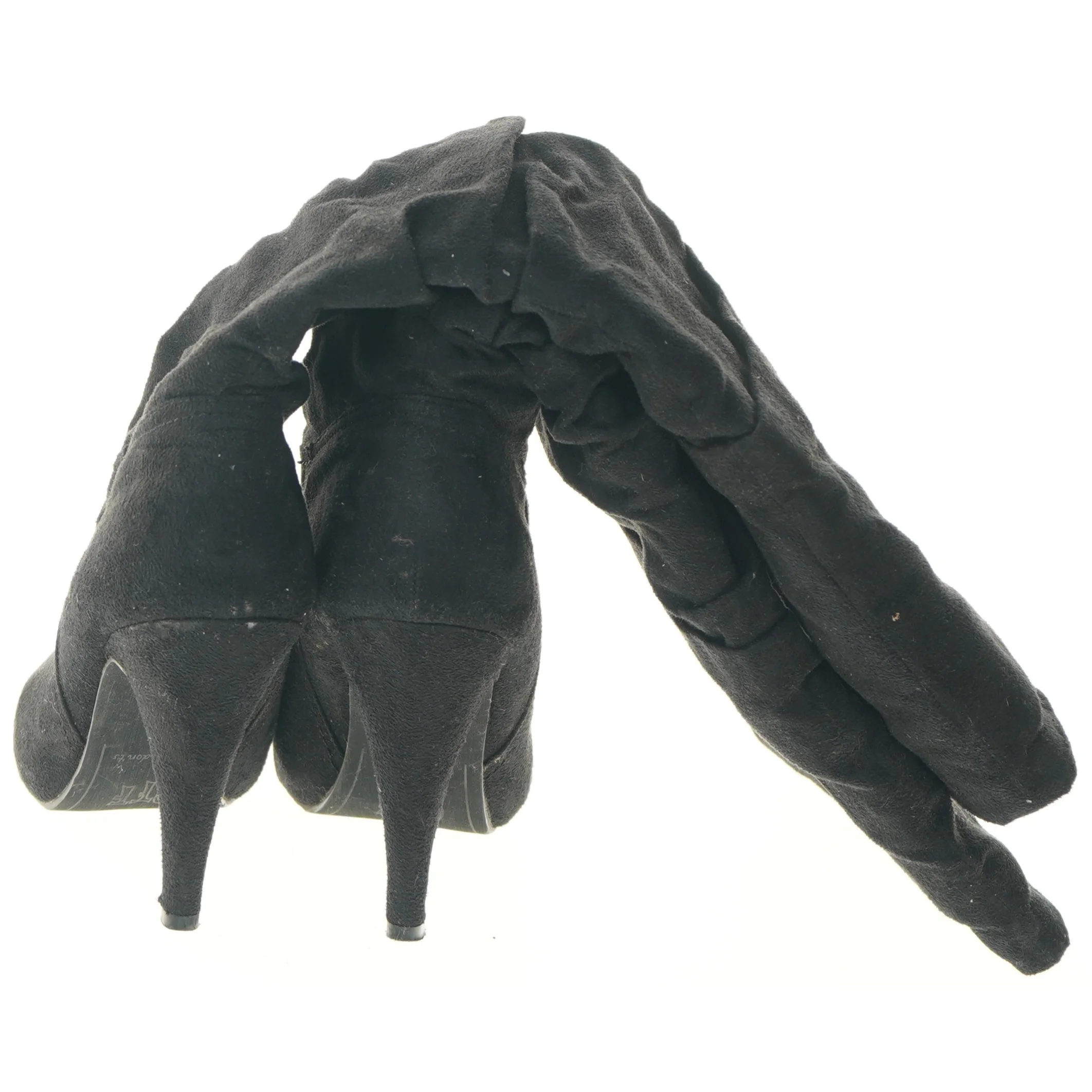 Sort højhælet støvle (str. 37 )