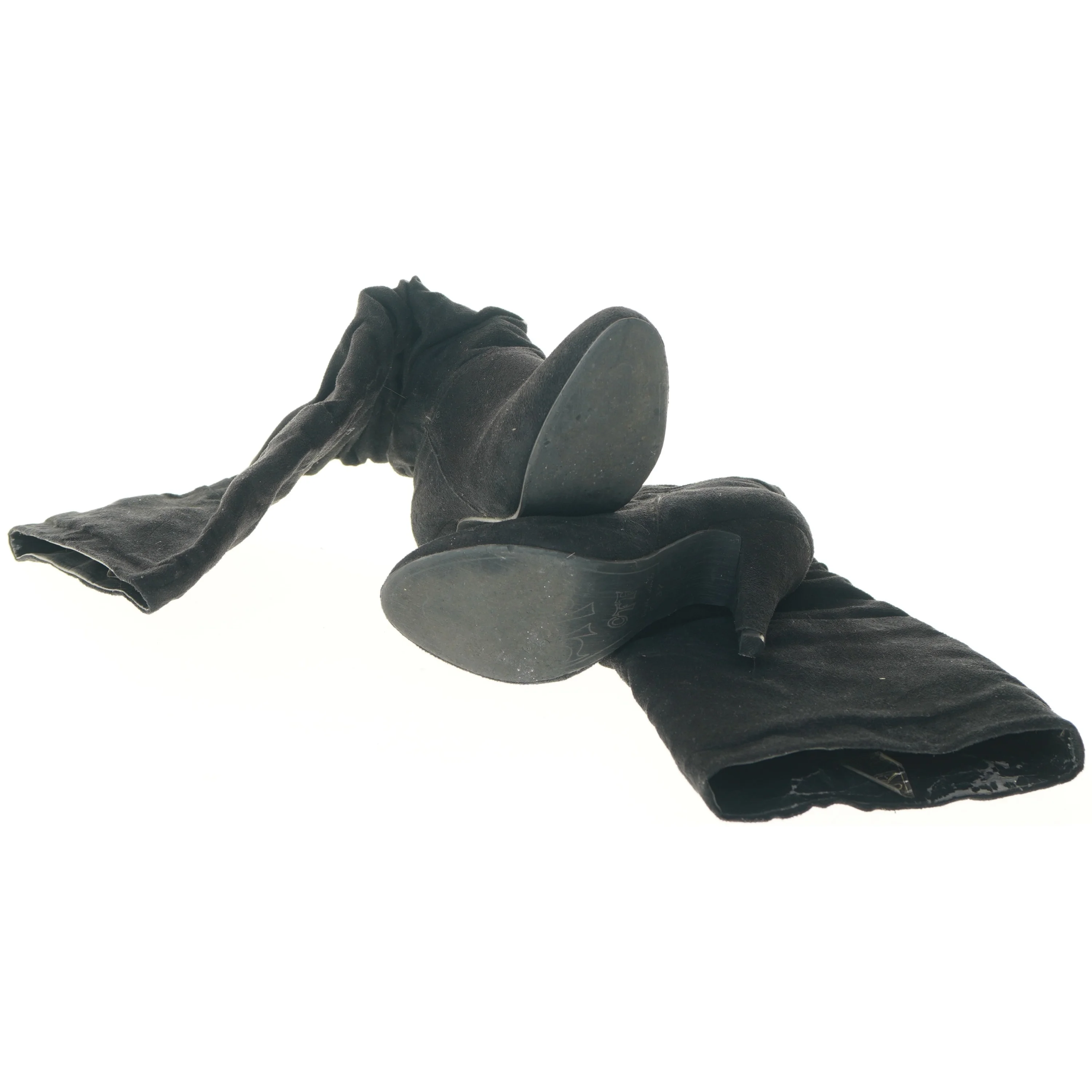 Sort højhælet støvle (str. 37 )