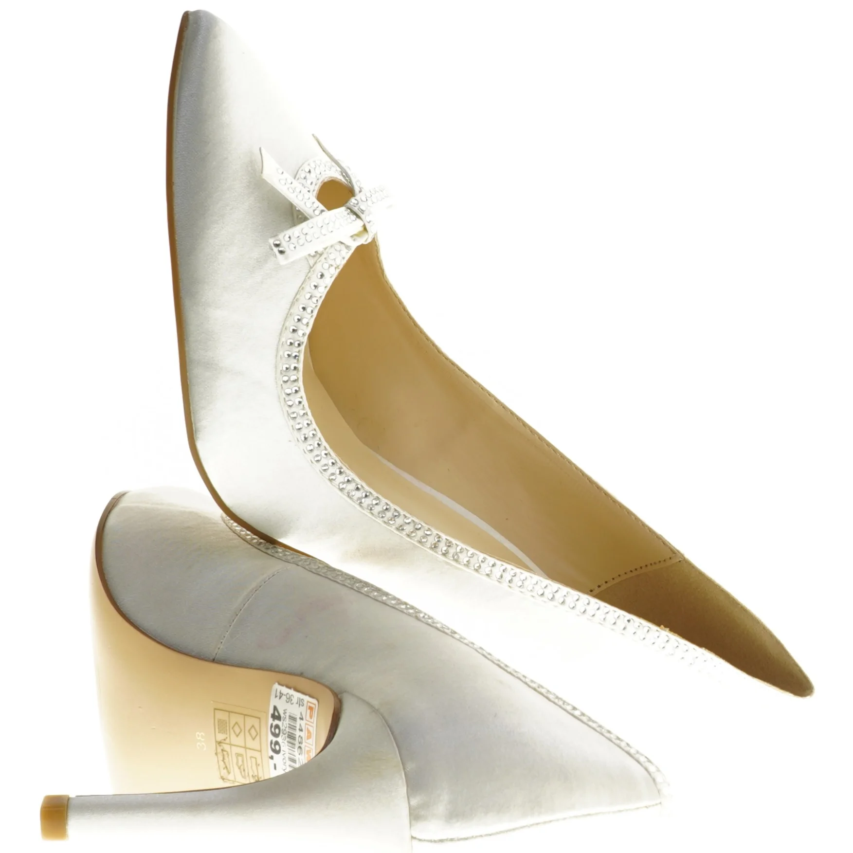 Hvide damesko med hæl fra New Step (str. 38 )