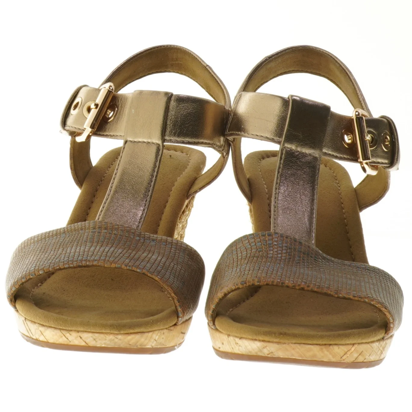 Bronze sandaler med kilehæl fra Gabor (str. længde 22 cm)