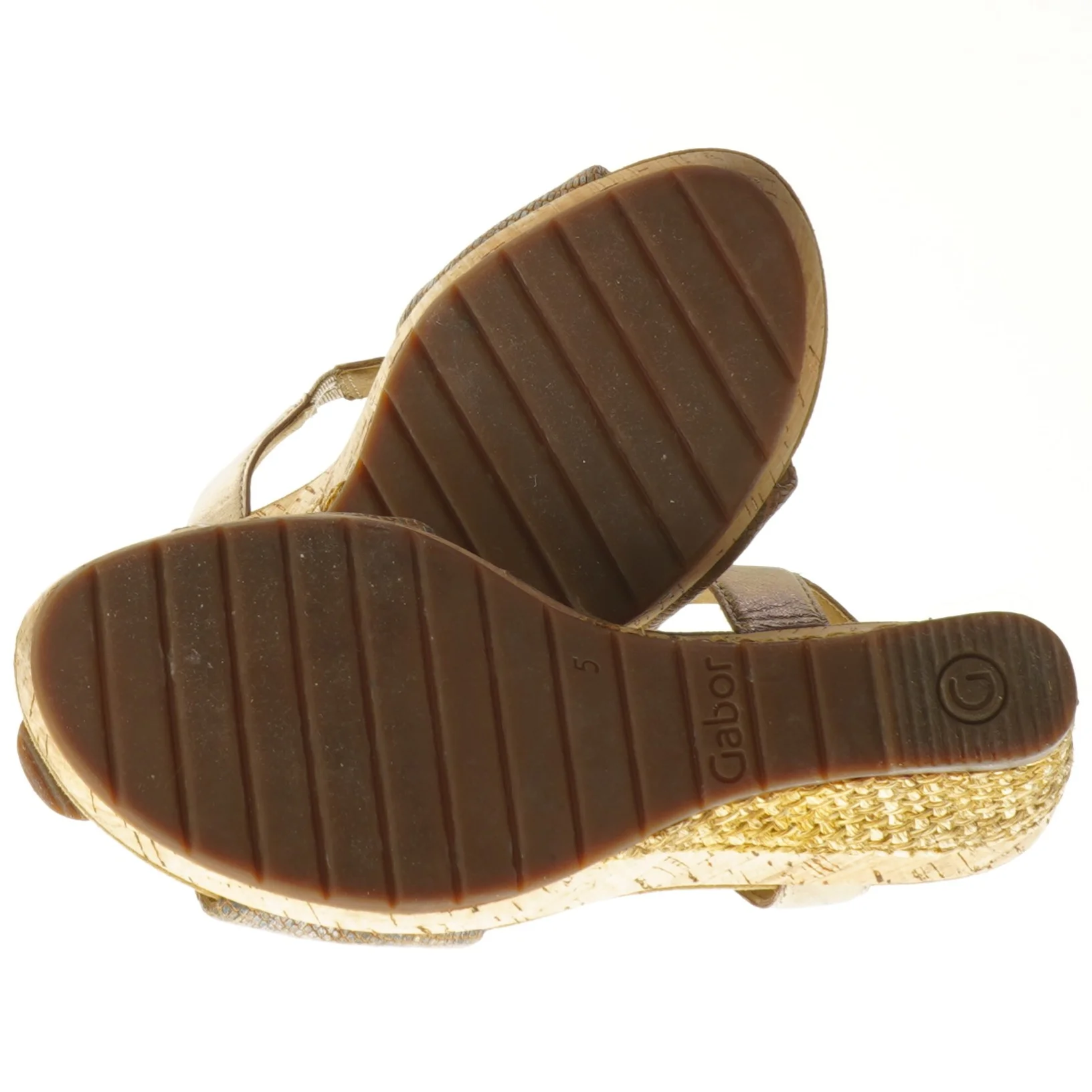 Bronze sandaler med kilehæl fra Gabor (str. længde 22 cm)