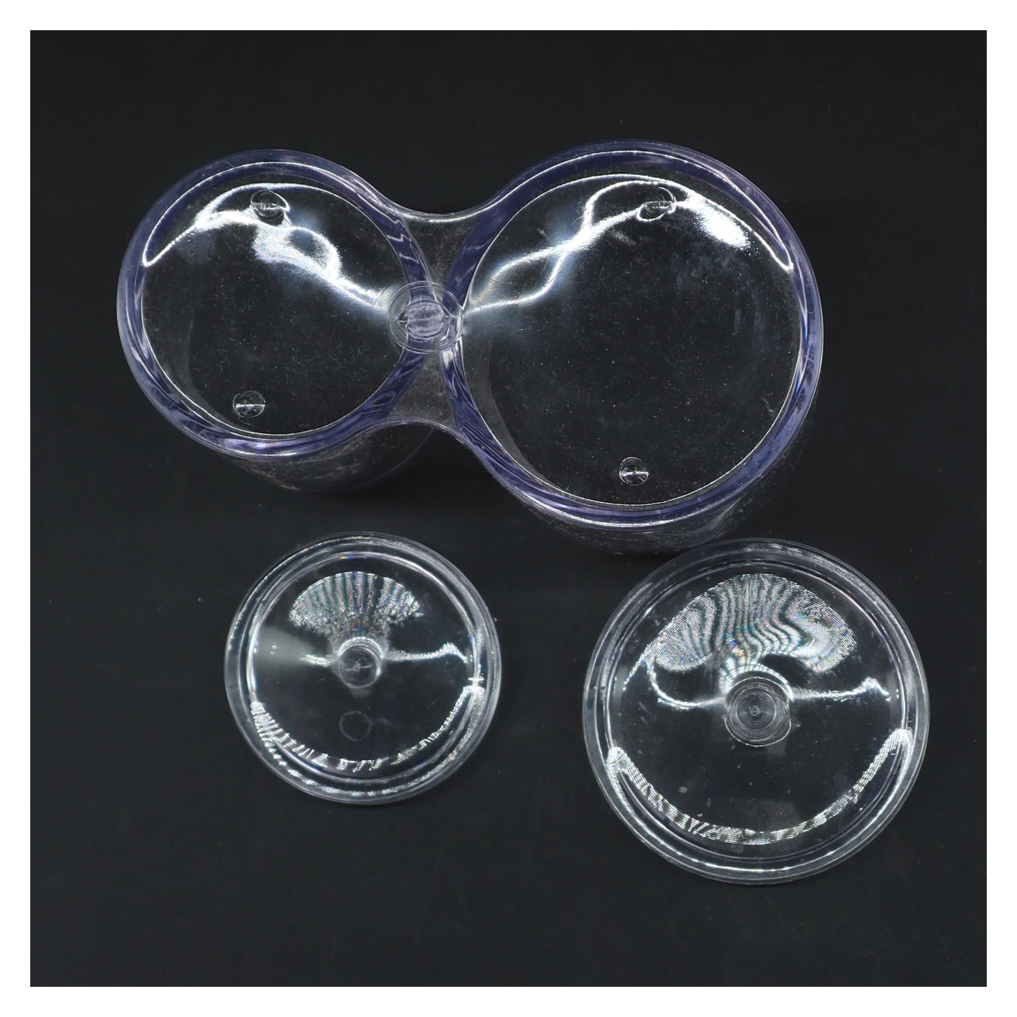 Gennemsigtig dobbelt krukke med låg (str. 12x14,5 cm)