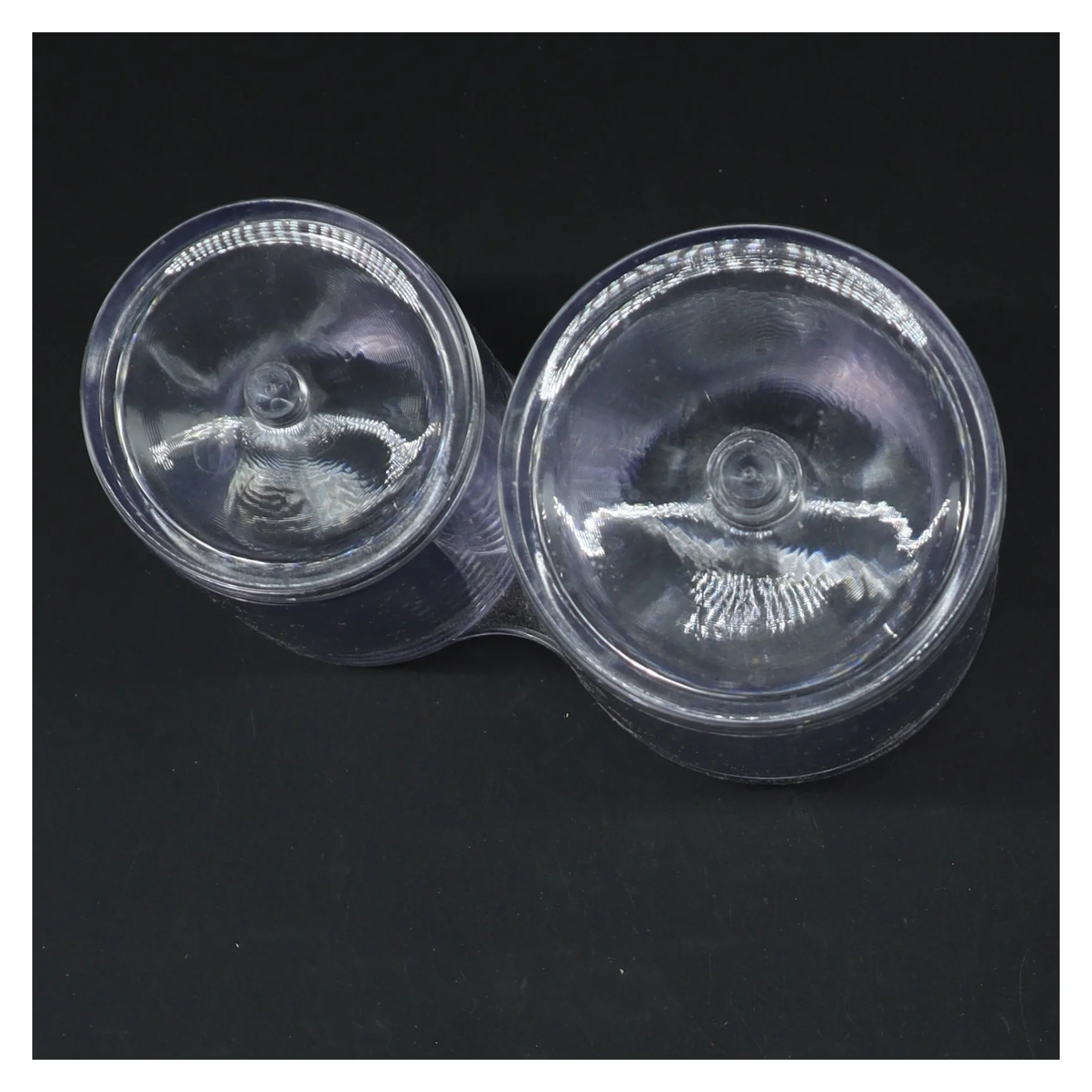 Gennemsigtig dobbelt krukke med låg (str. 12x14,5 cm)