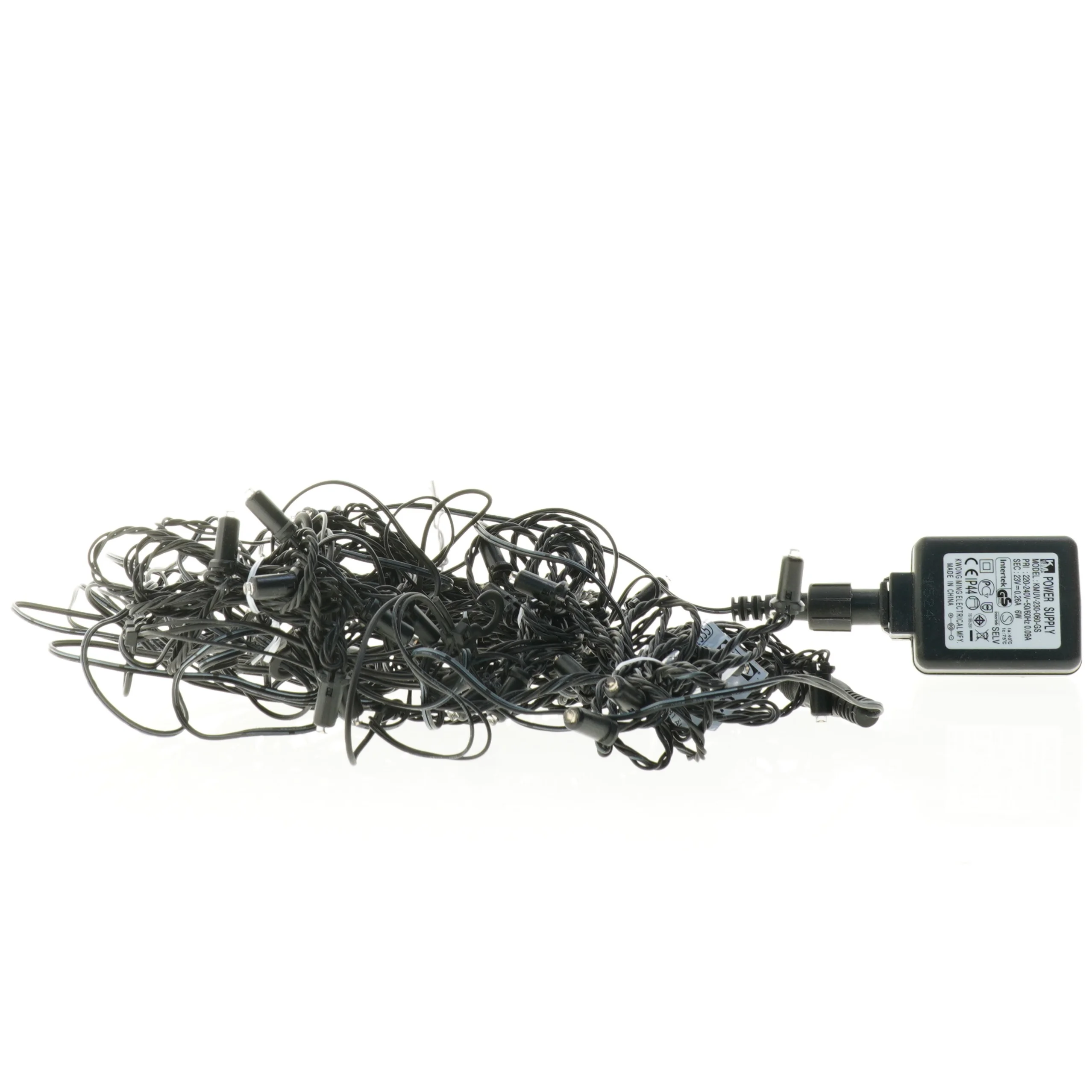 Sort lyskæde/gardin med ledning fra Ikea