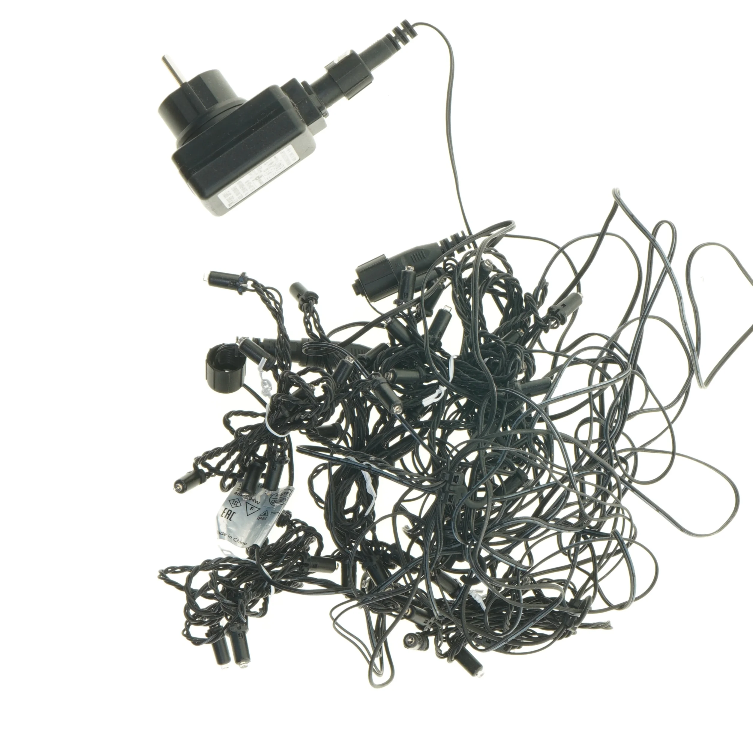 Sort lyskæde/gardin med ledning fra Ikea