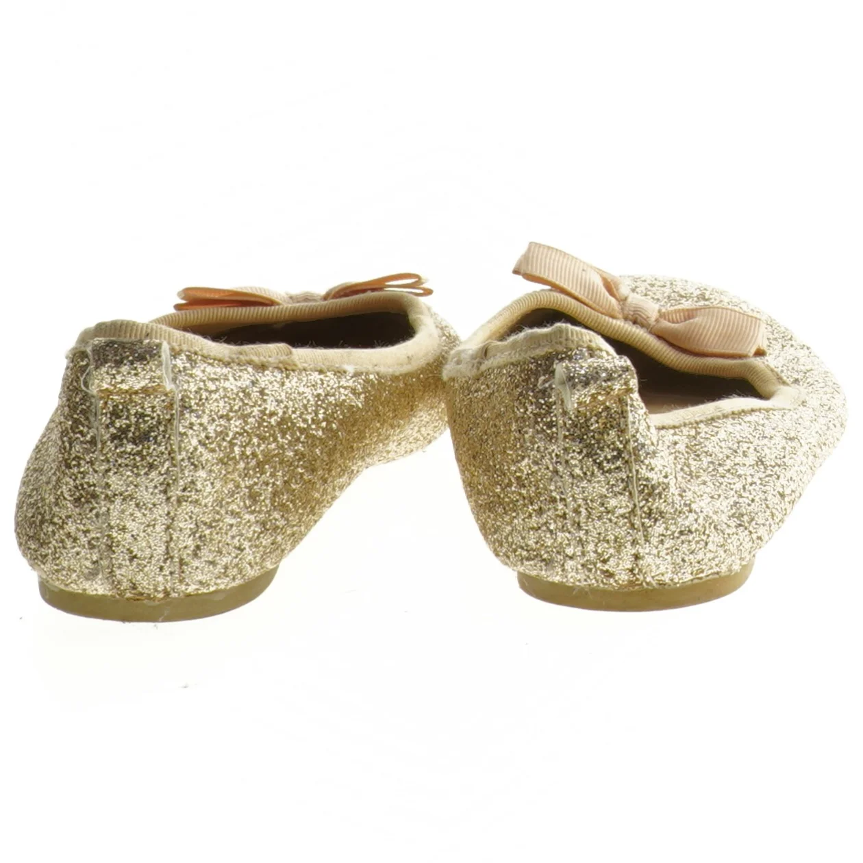 Guld ballerina sko i størrelse 28 med sløjfe (str. 28 )