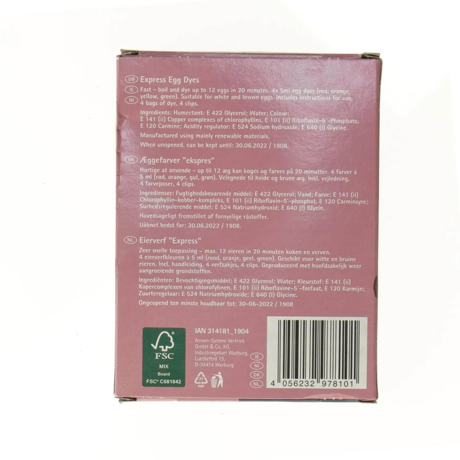 Farver til æg fra Crelando (str. 13 x 10 cm)