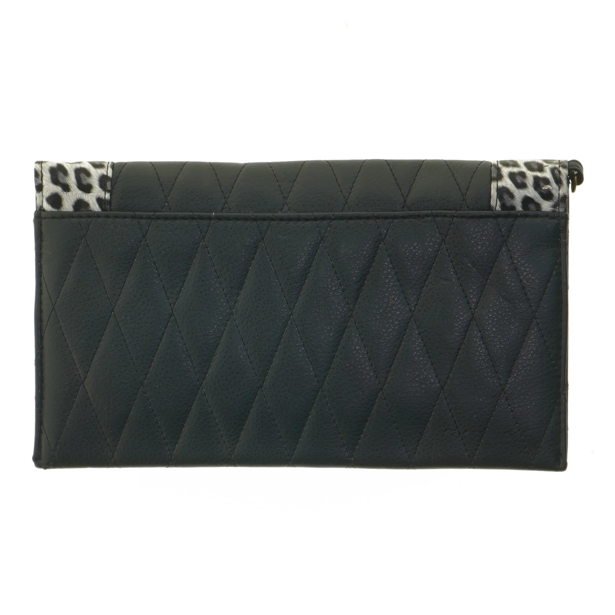 Sort pung med leoparddesign (str. 24x14 cm)