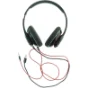 Sorte hovedtelefoner med rødt kabel (str. 17 x 19 cm)