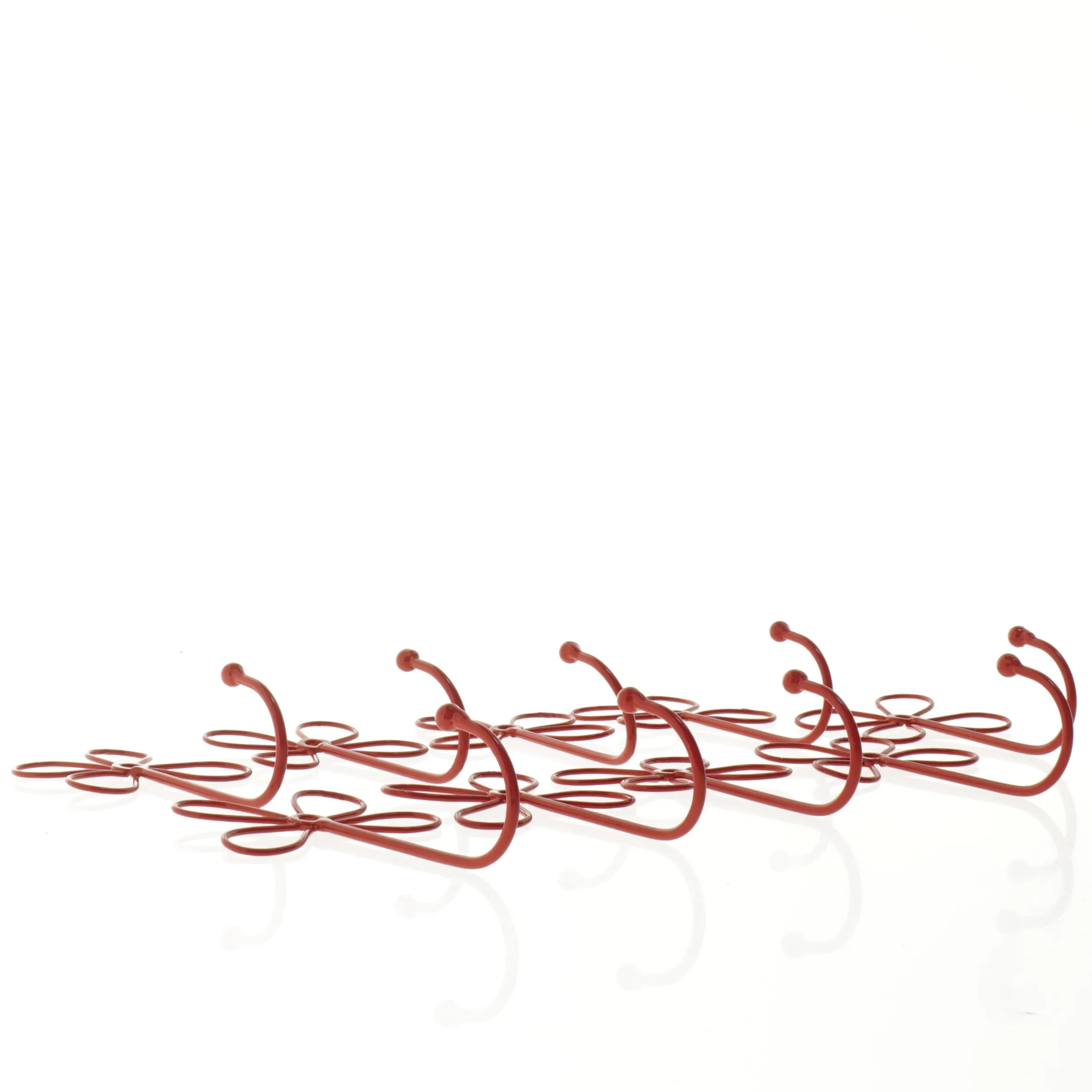 Dekorative røde metalblomstkroge (str. 12 x 8 cm)