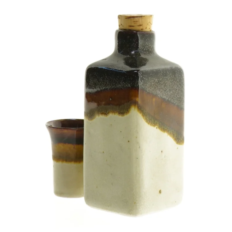 Keramik Sake Sæt (str. 13 x 5 cm og 5 x 4 cm)