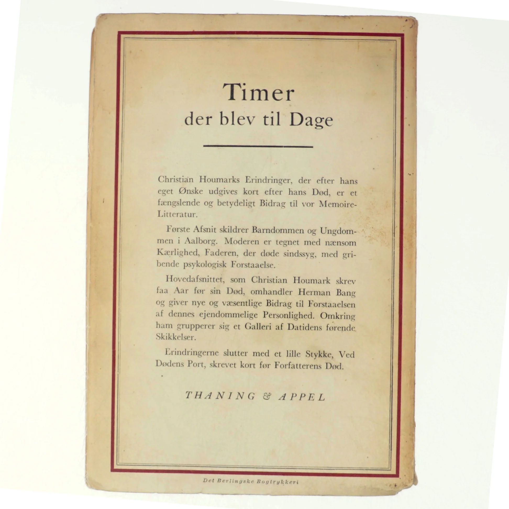 Timer der blev til dage af Christian Houmark