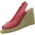 Røde stof wedges sandaler med palietter fra ILSE JACOBSEN Hornbæk (str. 37)