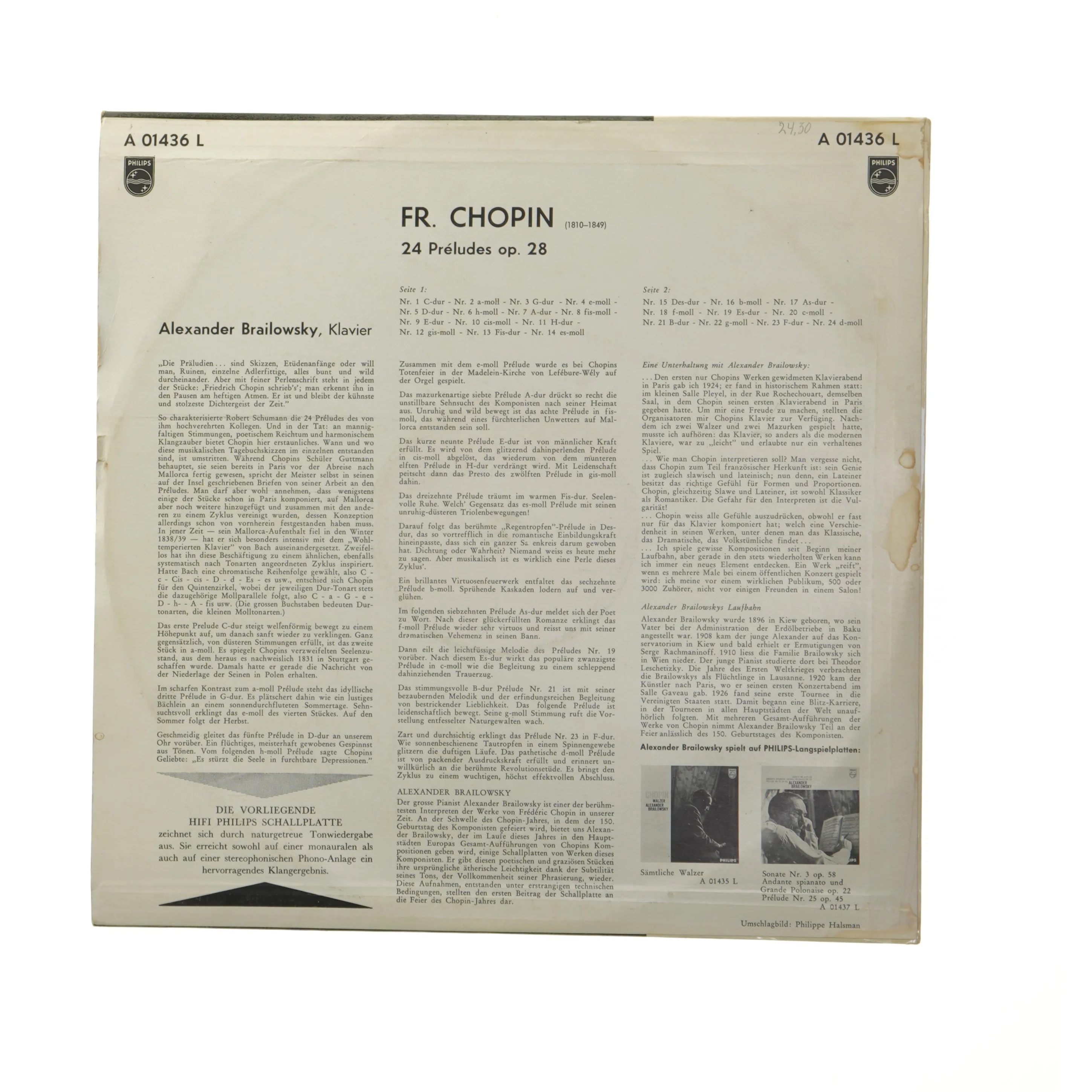 Chopin 24 Préludes Op. 28 LP fra Philips
