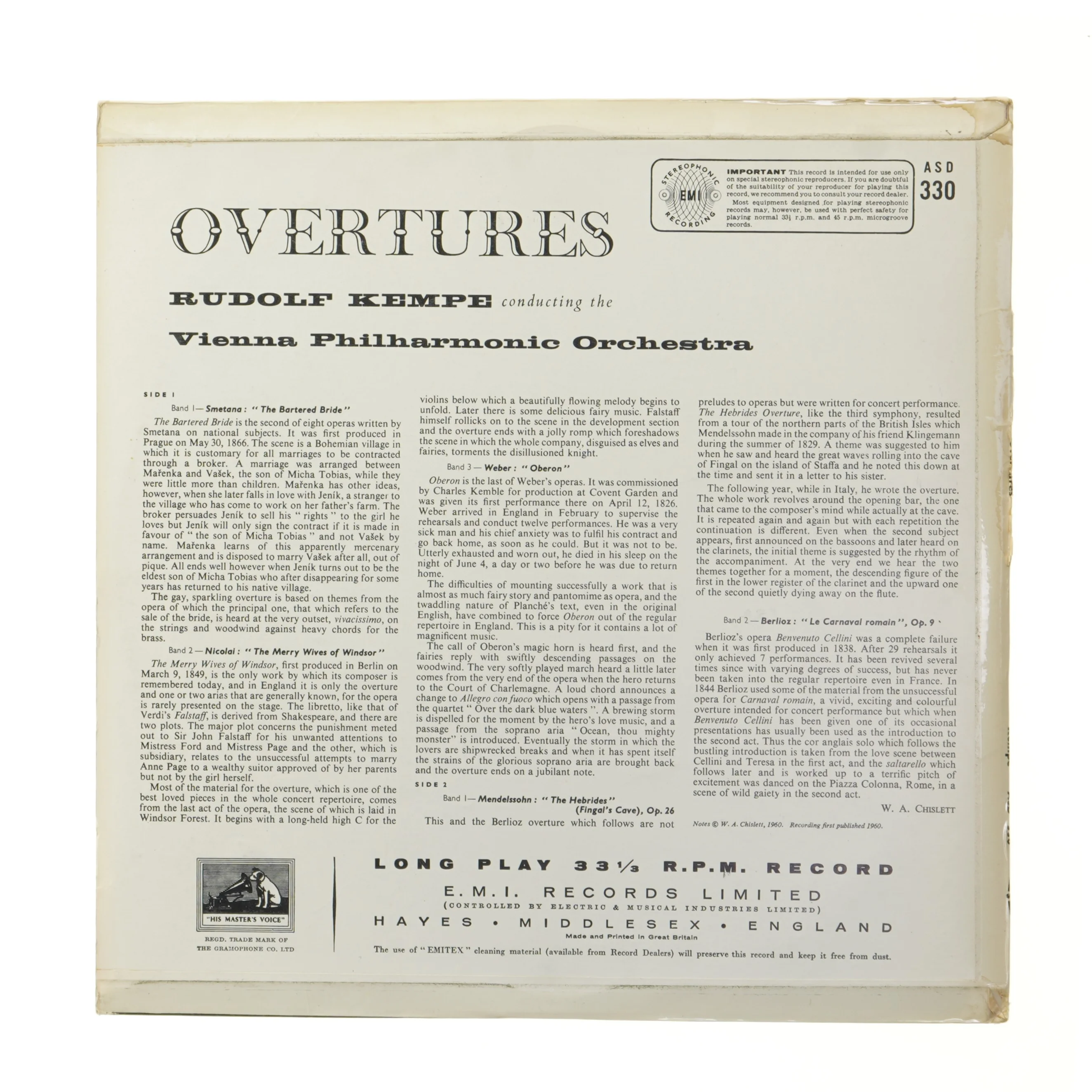 LP med klassisk musik fra His Master's Voice