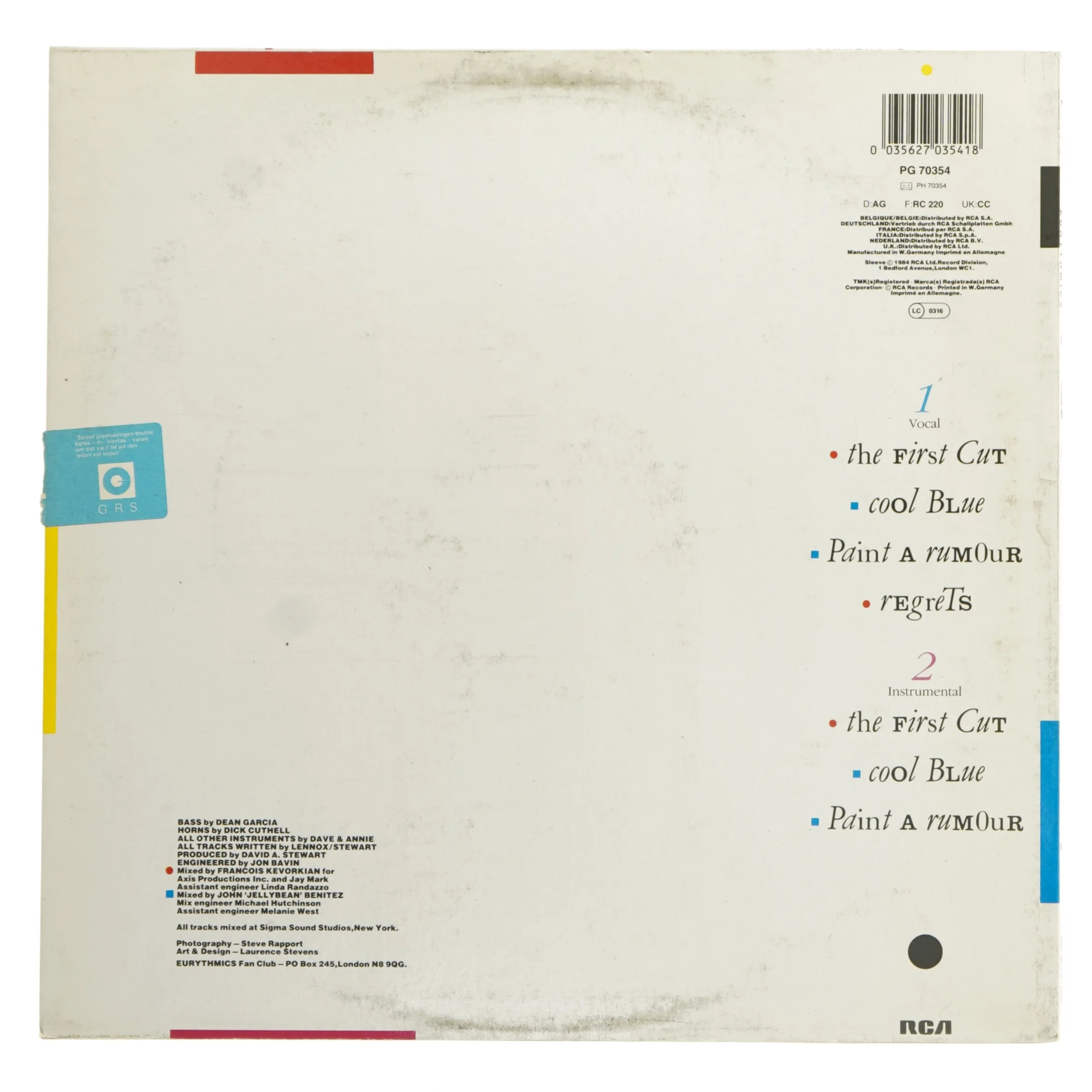 Vinylplade Eurythmics