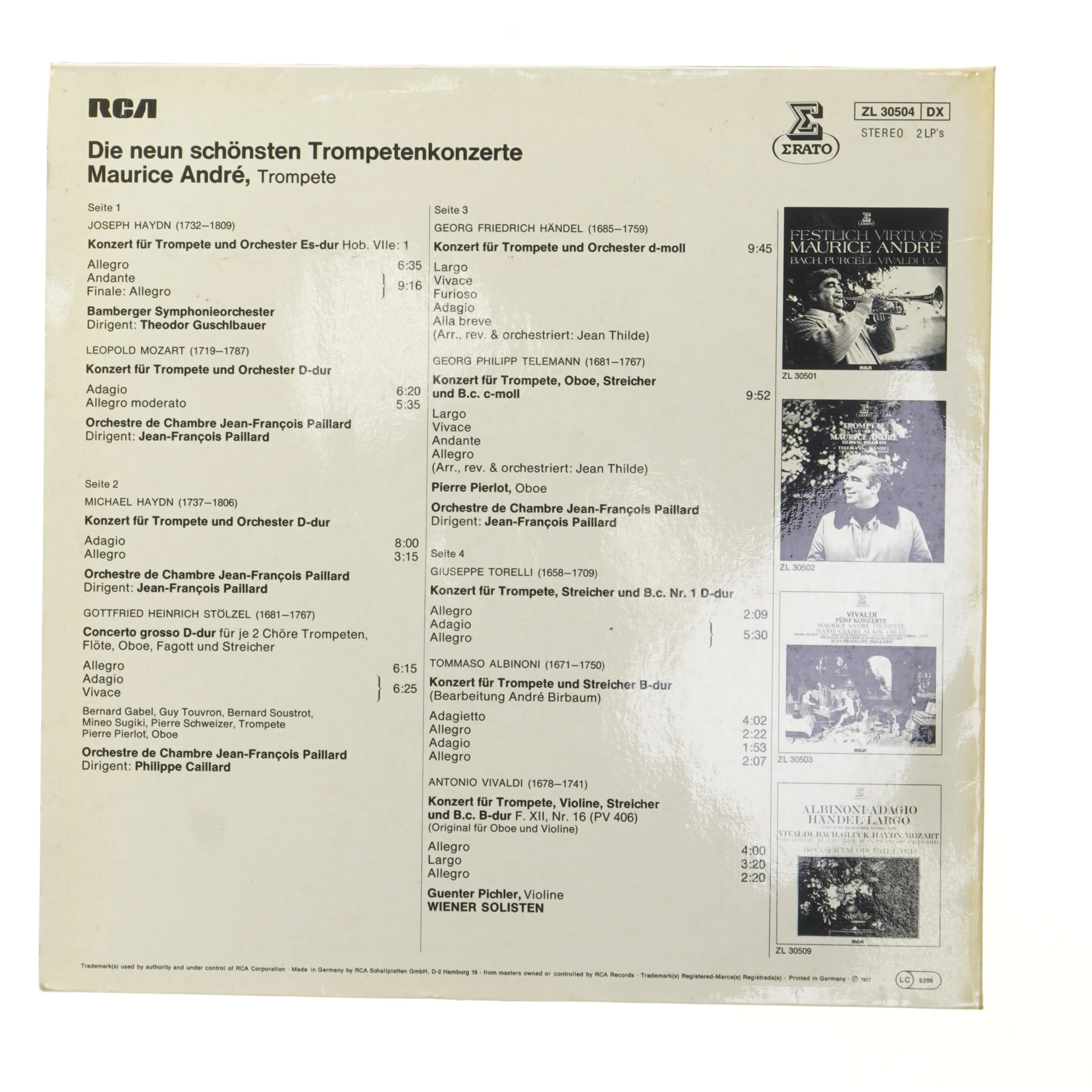 Die neun schönsten Trompetenkonzerte - Maurice André LP fra RCA