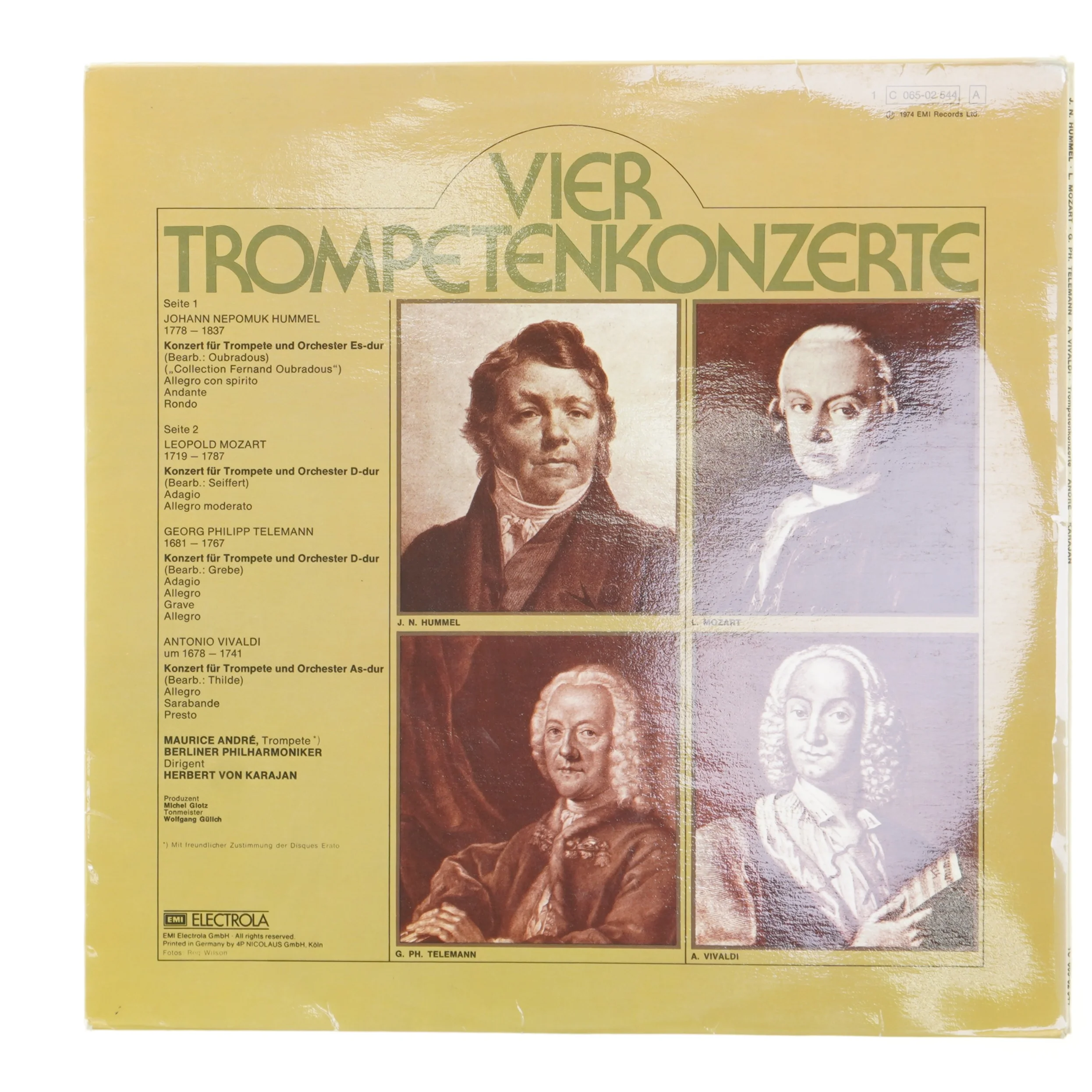 LPer med trompetkoncerter af Vivaldi, Telemann, Mozart og Hummel