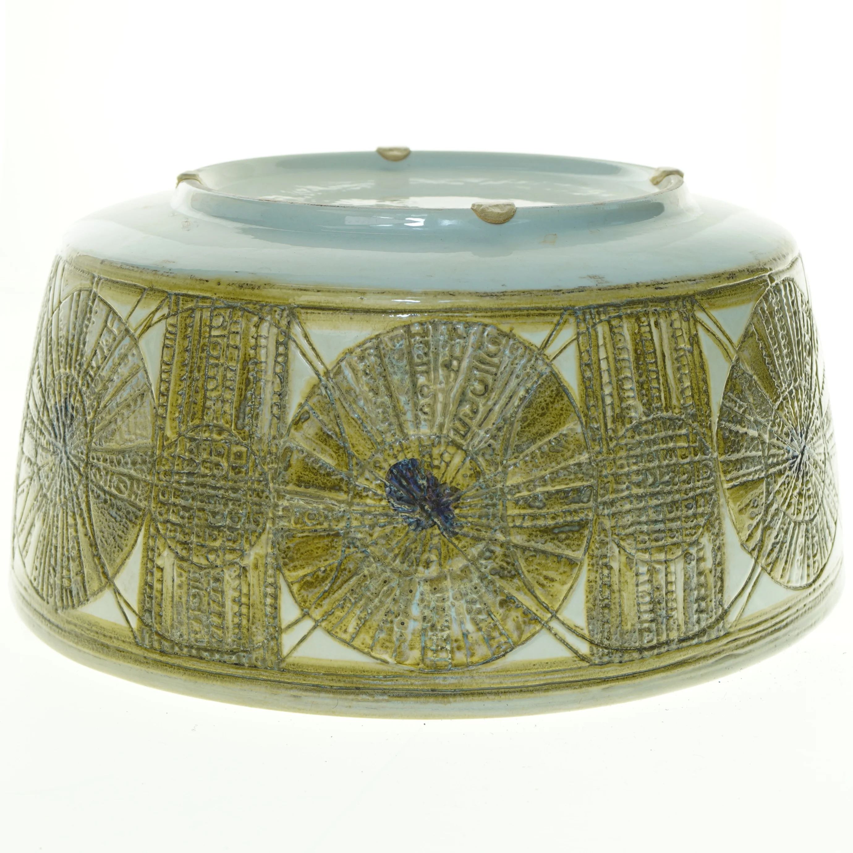 enera kunst fajance fra Royal Copenhagen / Aluminia. Stor bowle / skål. Nummer 591/3430. (str. 34 x 34 cm)