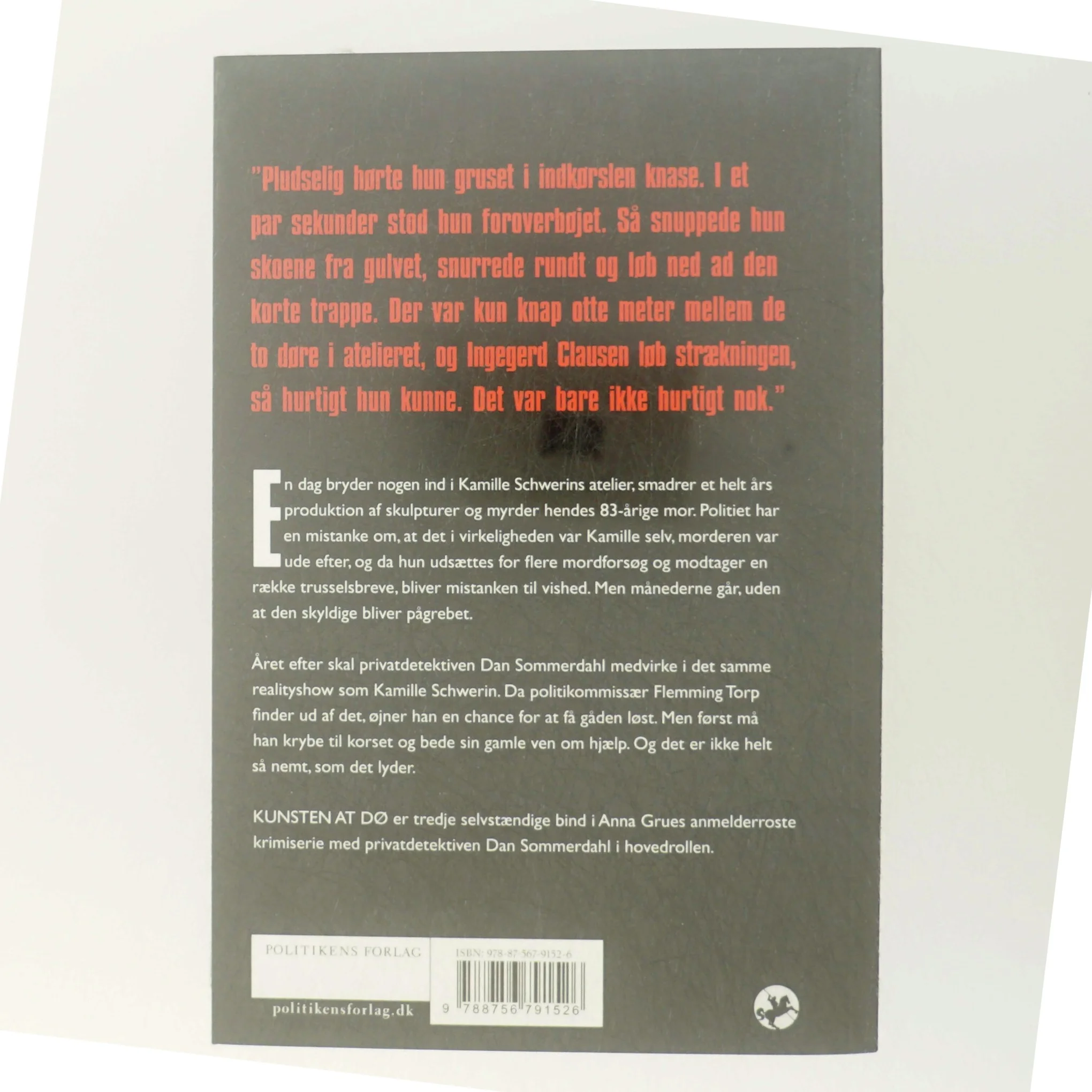 Kunsten at dø af Anna Grue (Bog)